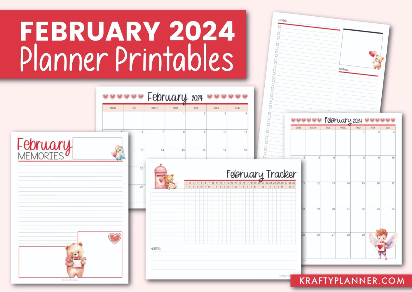 Free Printable February 2024 Planning Pages — Krafty Planner