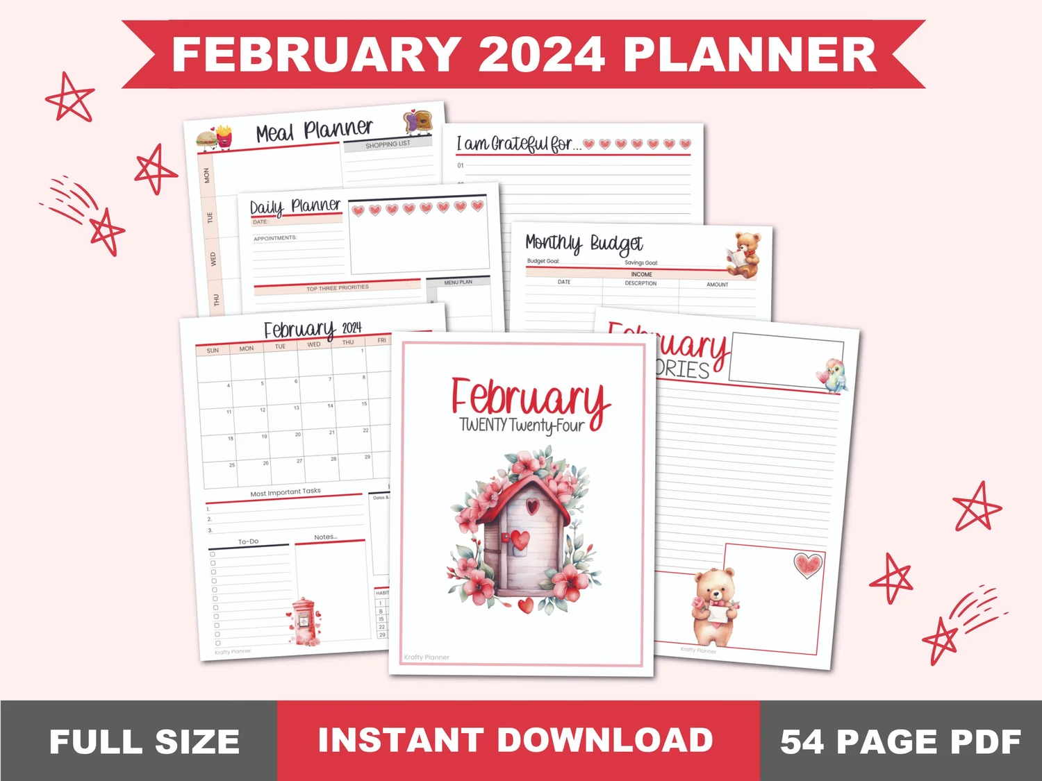 Free Printable February 2024 Planning Pages — Krafty Planner