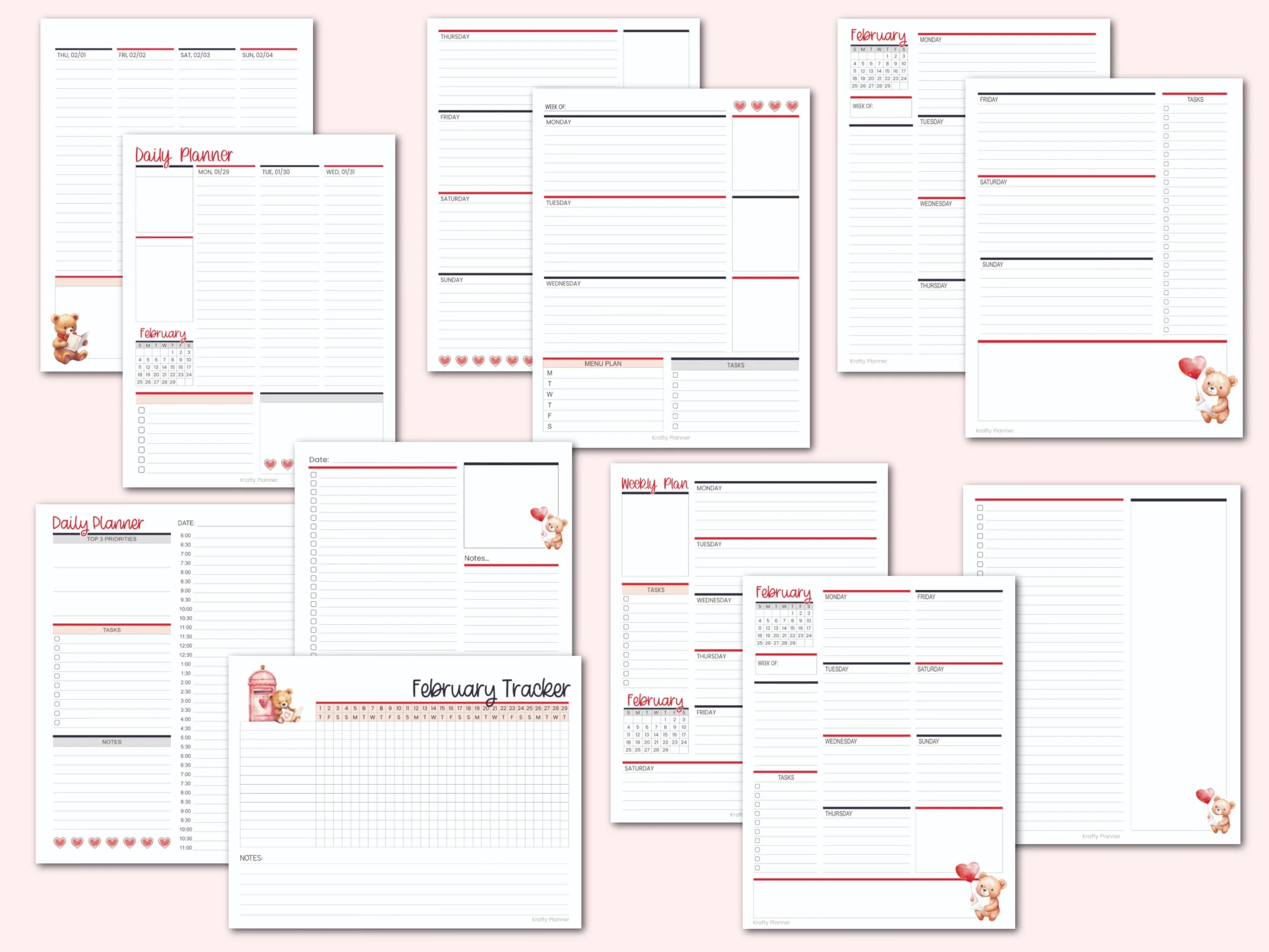 Free Printable February 2024 Planning Pages — Krafty Planner
