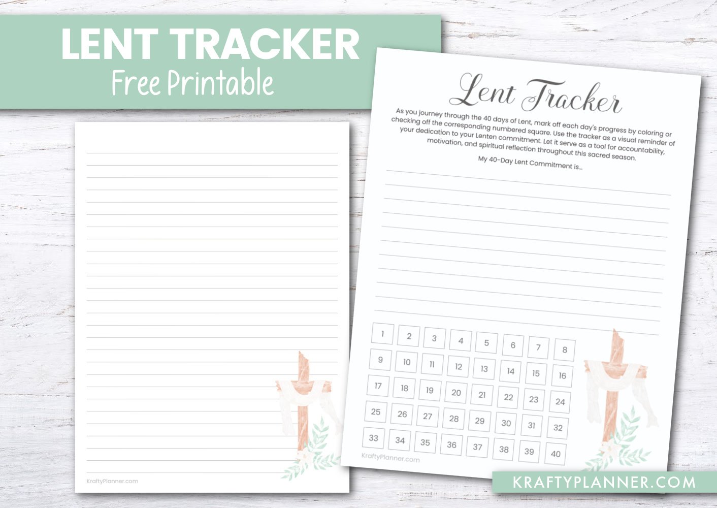 Free Printable Lent Tracker and Journal Page