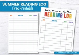 Free Printable Summer Reading Log for Kids — Krafty Planner