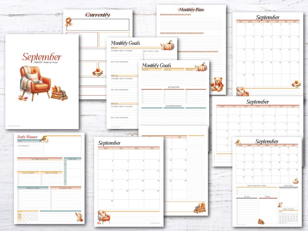 Free Printable September 2024 Planners — Krafty Planner