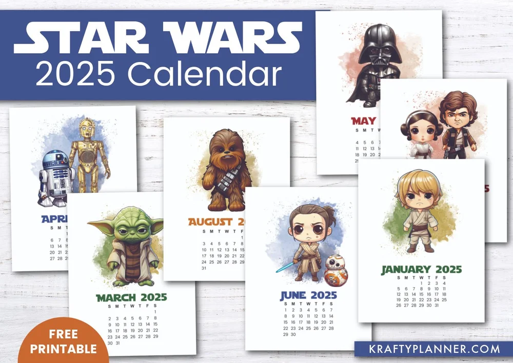 Free Star Wars Printable Calendar