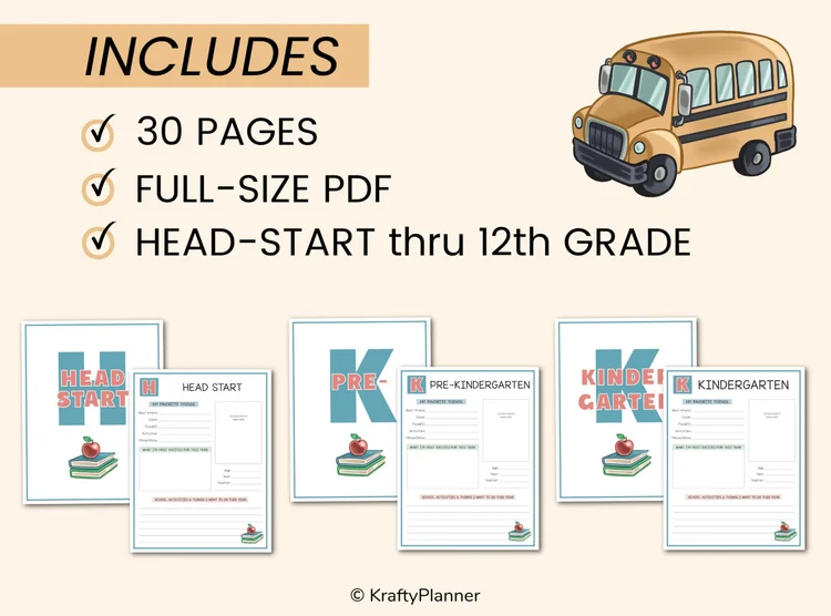 Back to School Keepsake | Free Printable — Krafty Planner