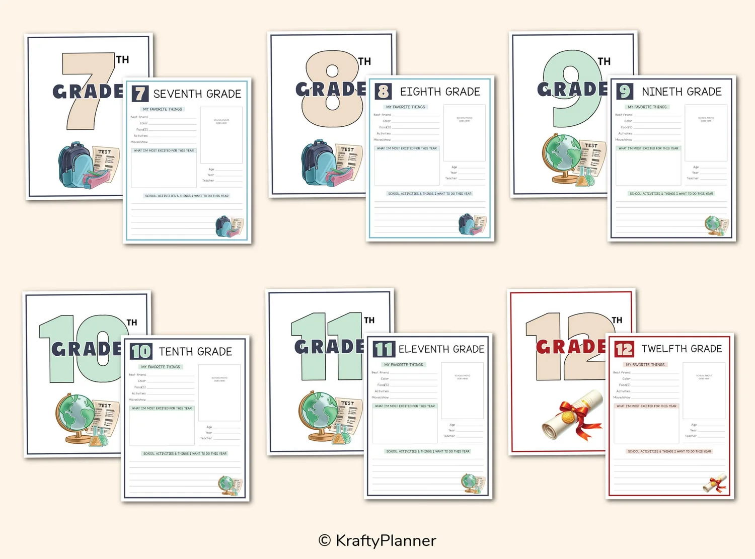 Back to School Keepsake | Free Printable — Krafty Planner