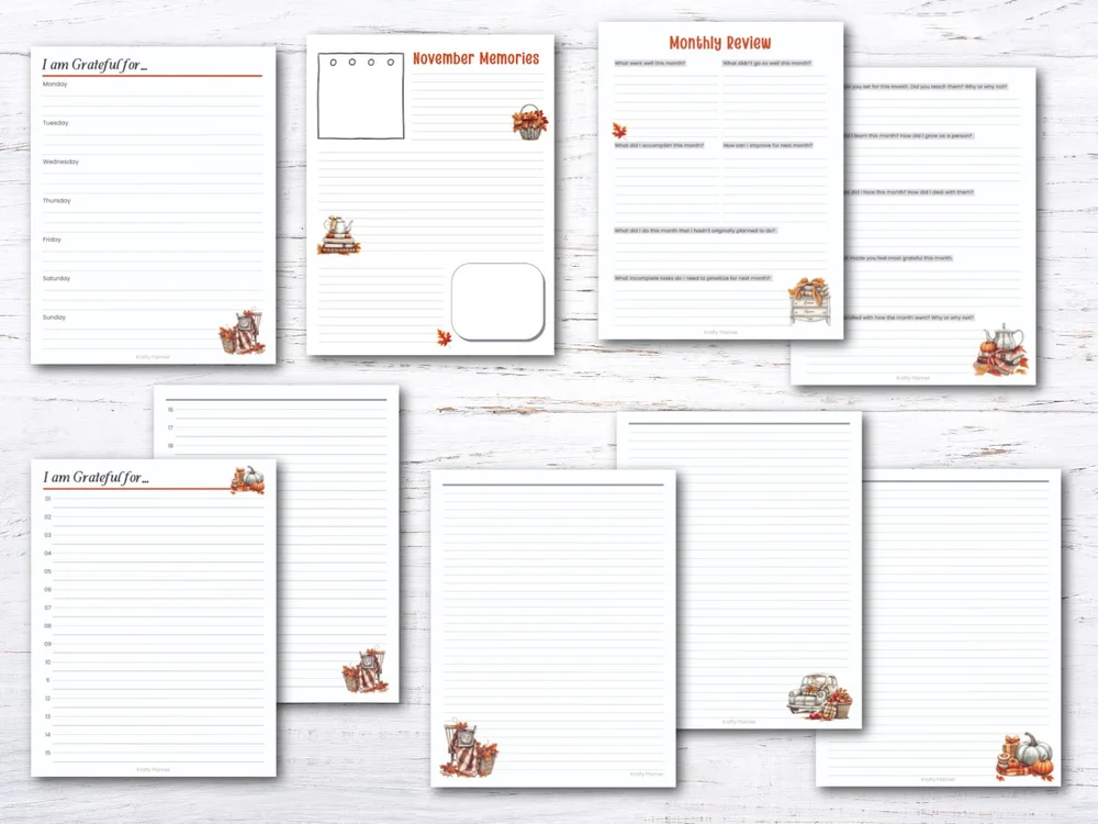 Free November Planning Printables Pack — Krafty Planner