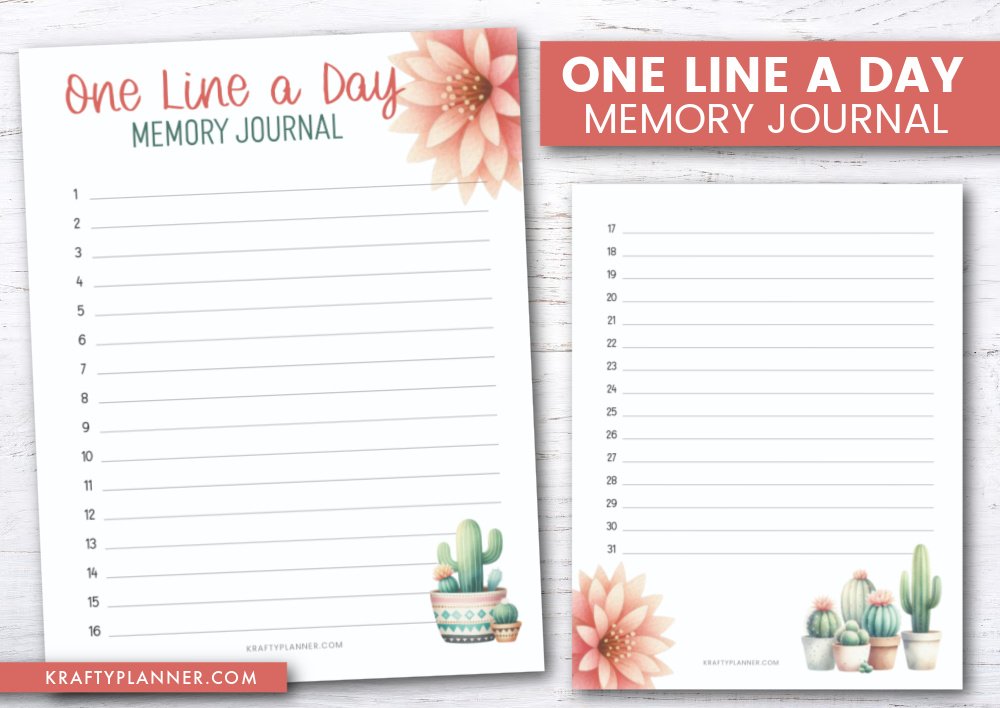 One Line a Day: A Simple Way to Capture Lifes Little Moments