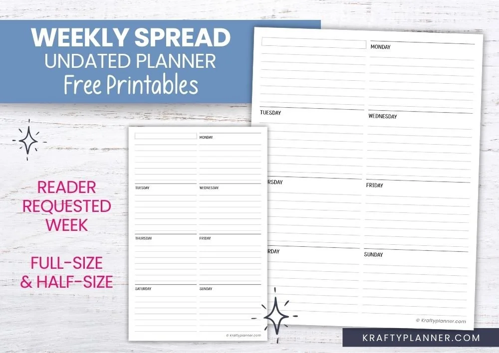 Reader Requested Week: Free Printable Weekly Planner