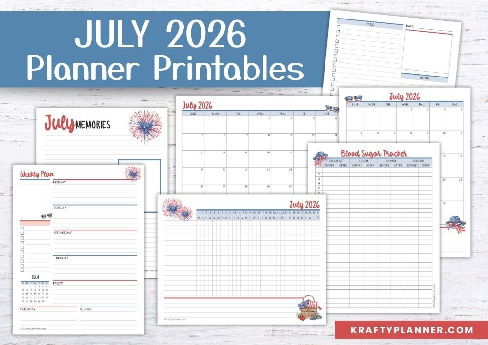 Free July 2026 Printable Patriotic Planner Pages