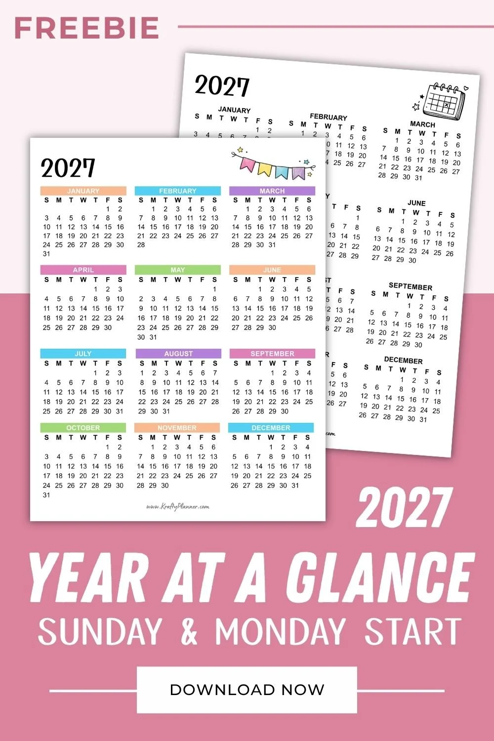 Free printable 2027 year at a glance - reg 6.jpg