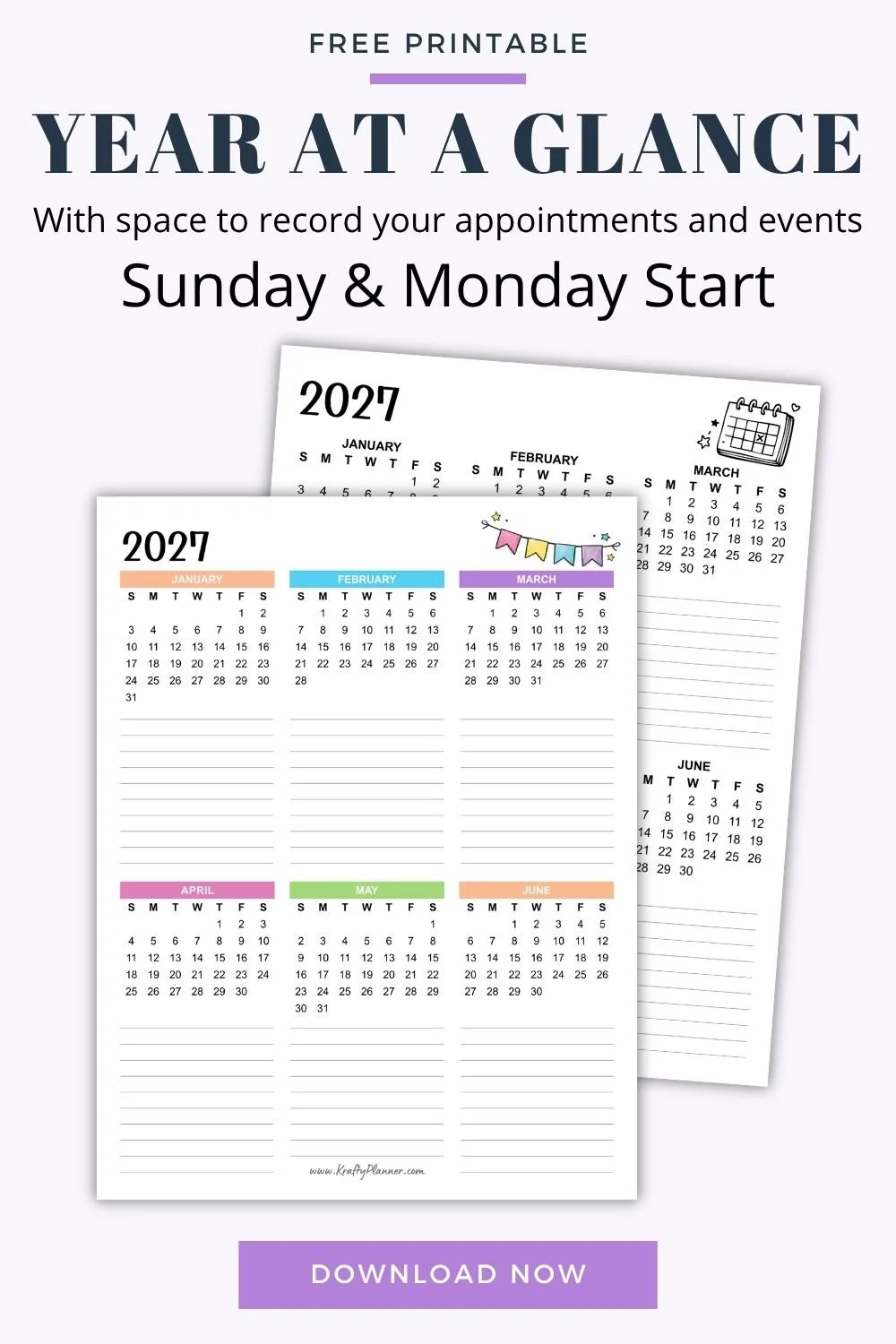 Free printable 2027 year at a glance - notes 2.jpg