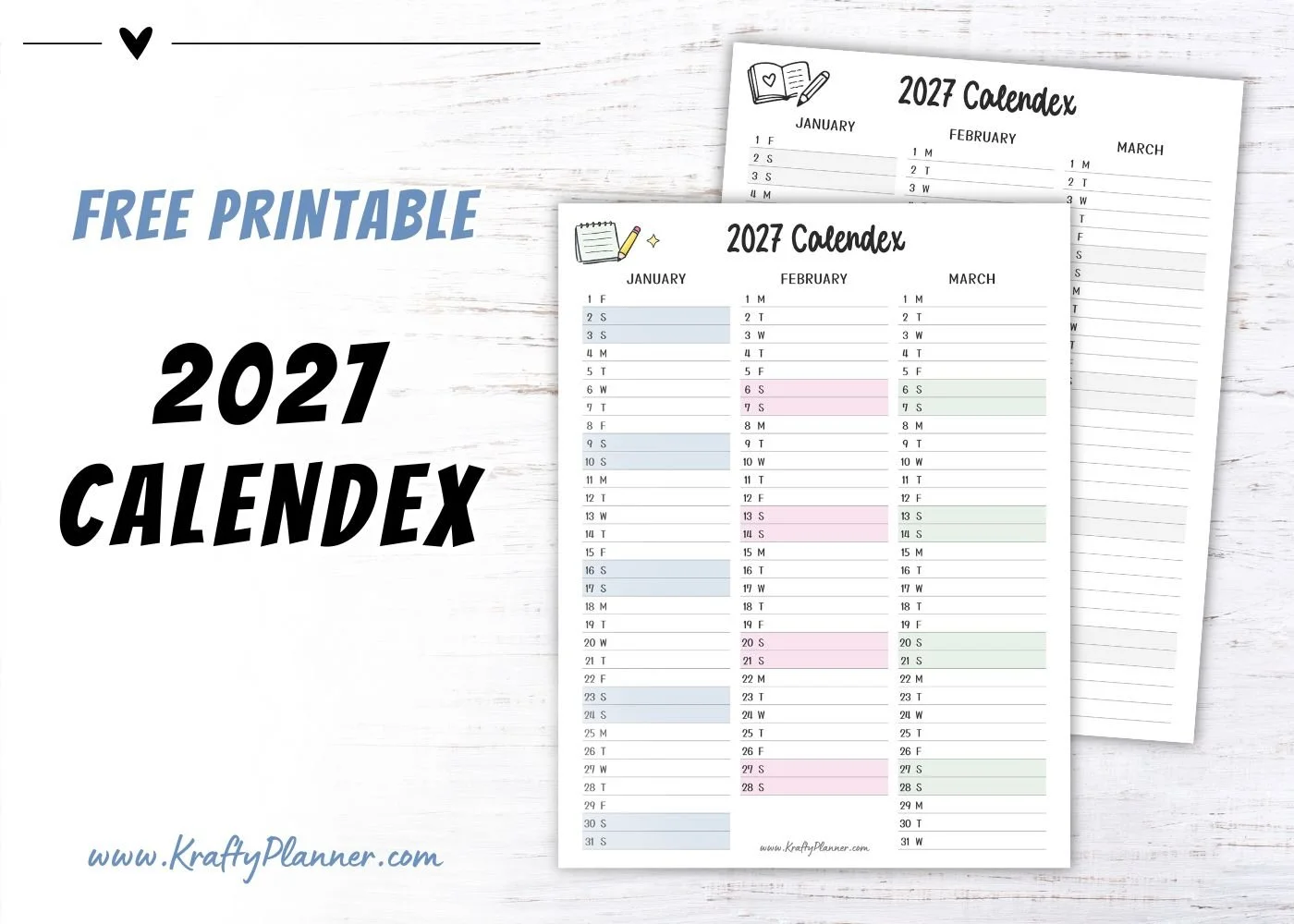 Free 2027 Calendex: Simple Way to See Your Year at a Glance