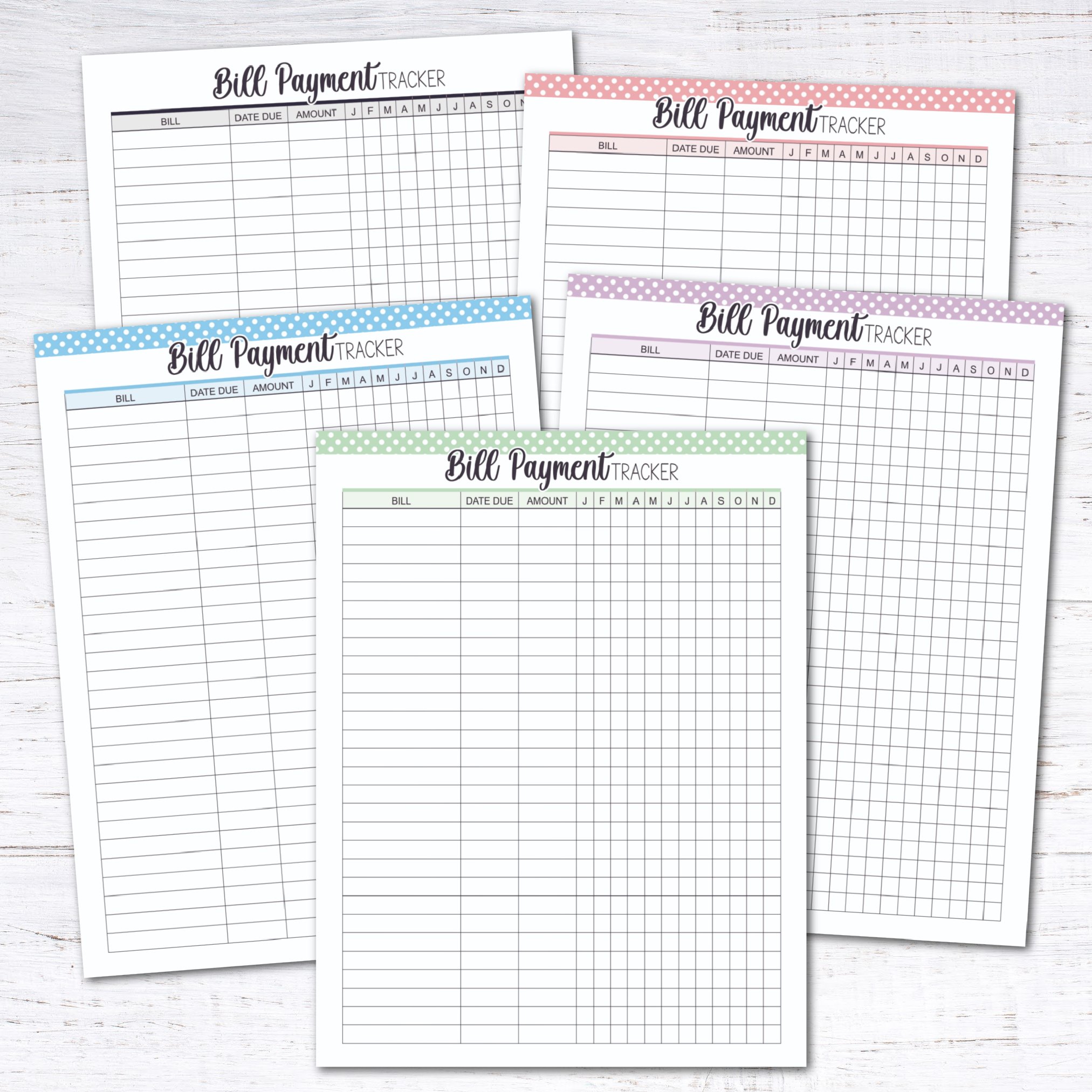 Bill Payment Tracker Free Printable (Day 4)