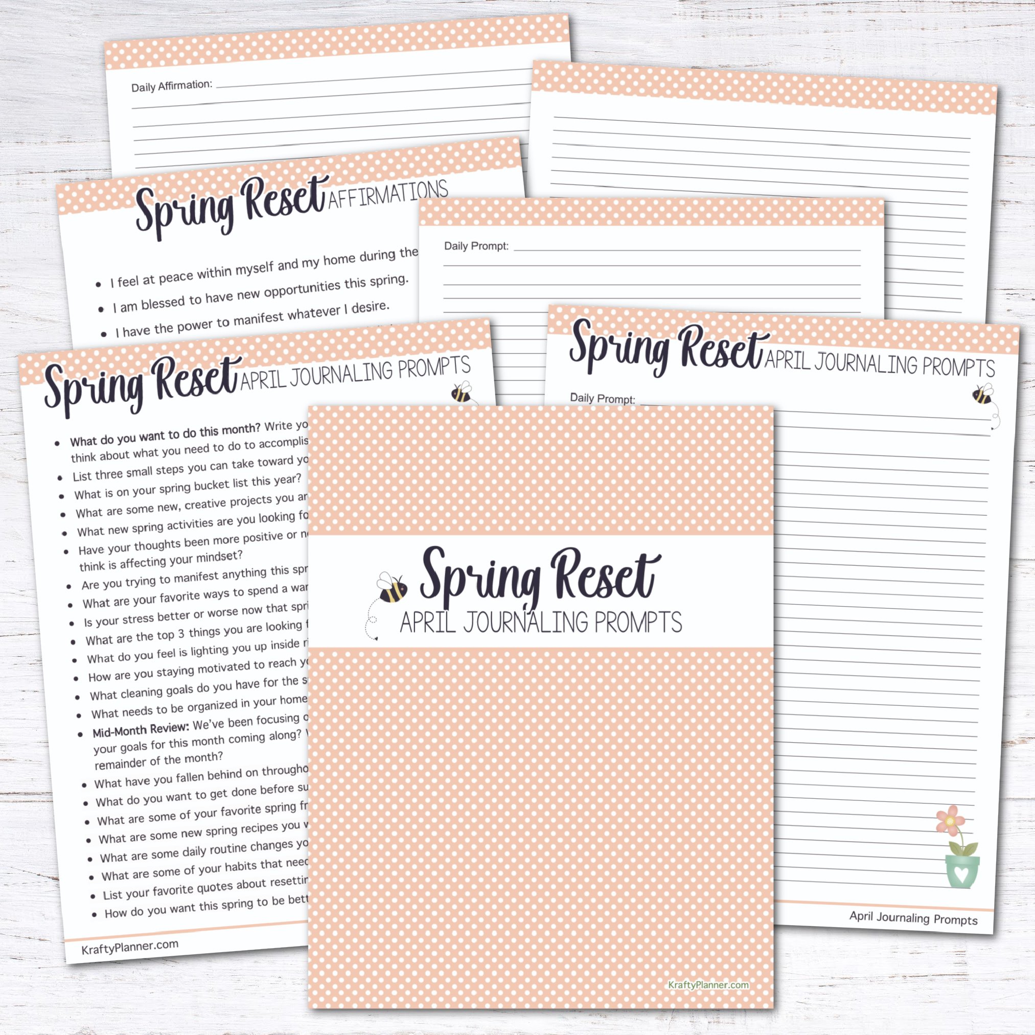 Spring Reset Journaling Prompts and Affirmations