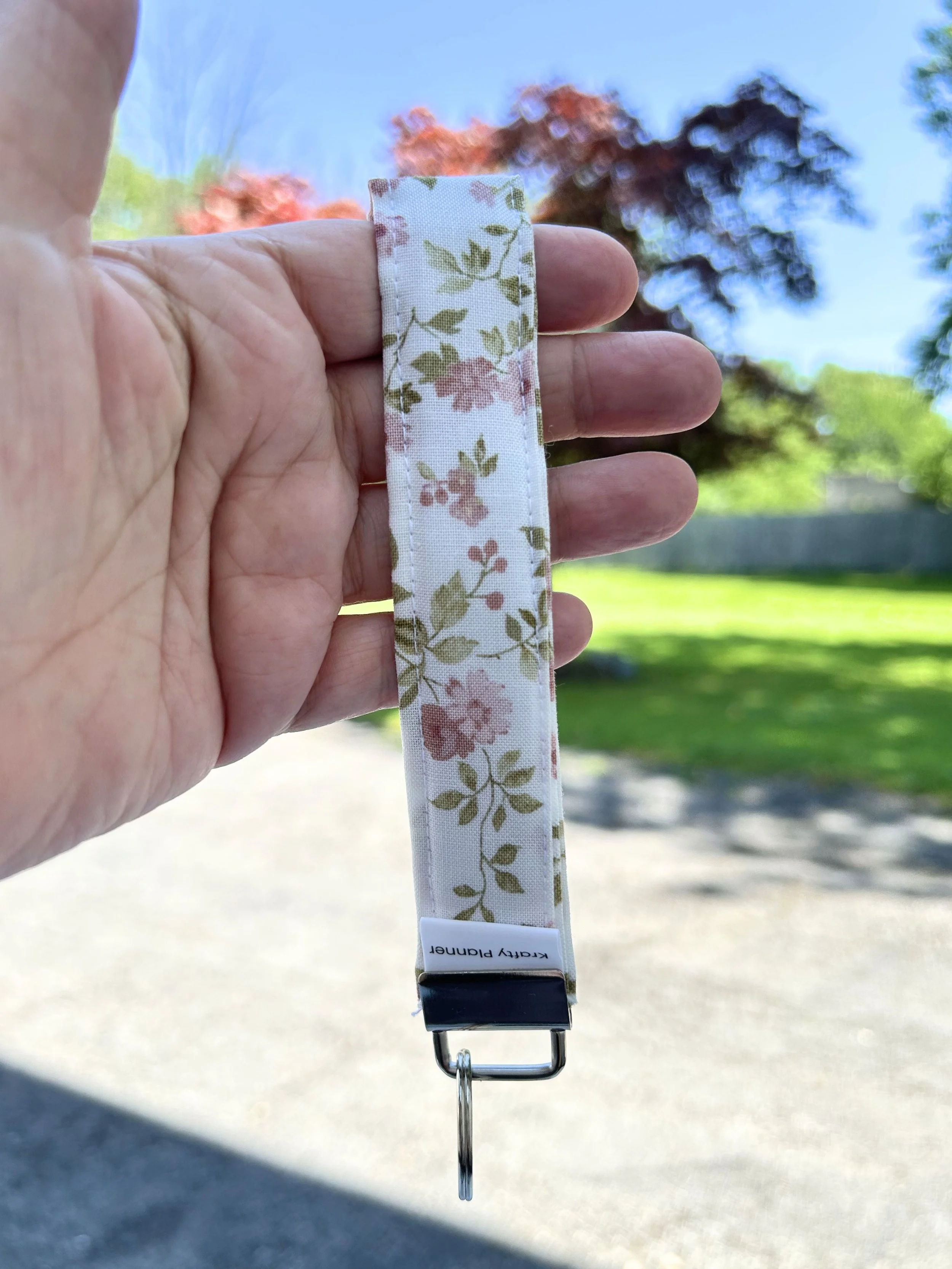 Cottage Rose Wristlet | Handmade Fabric Strap