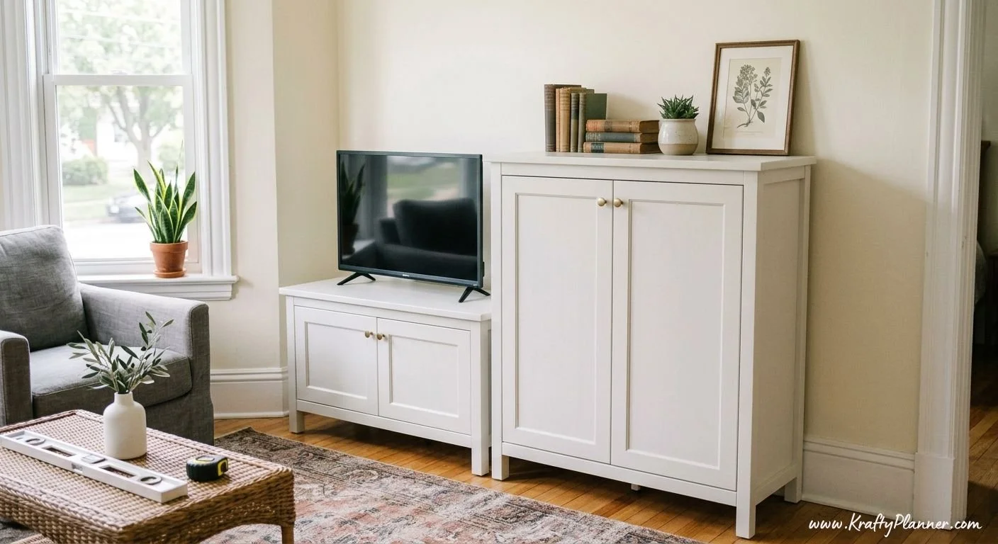 How to Get a Custom Cabinet Look in a Small Living Room