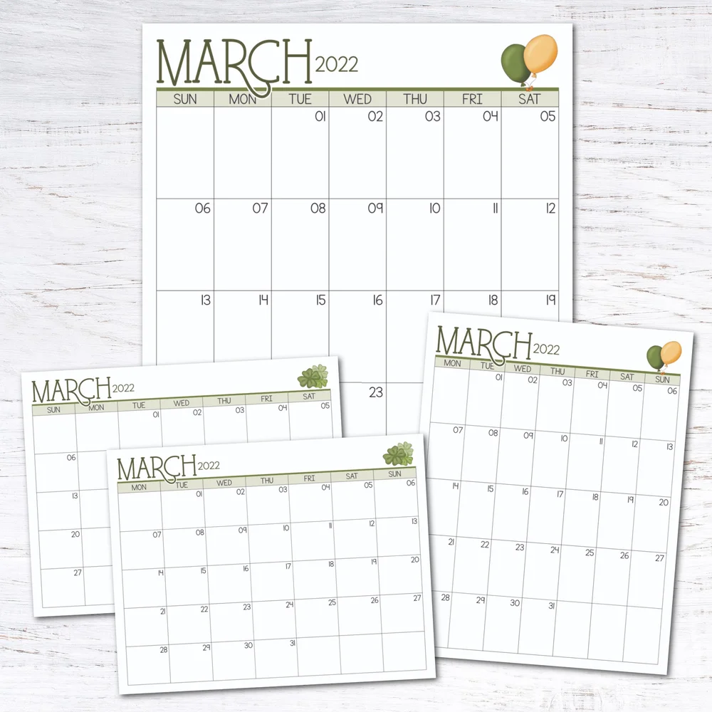 Free Printable March Calendar — Krafty Planner