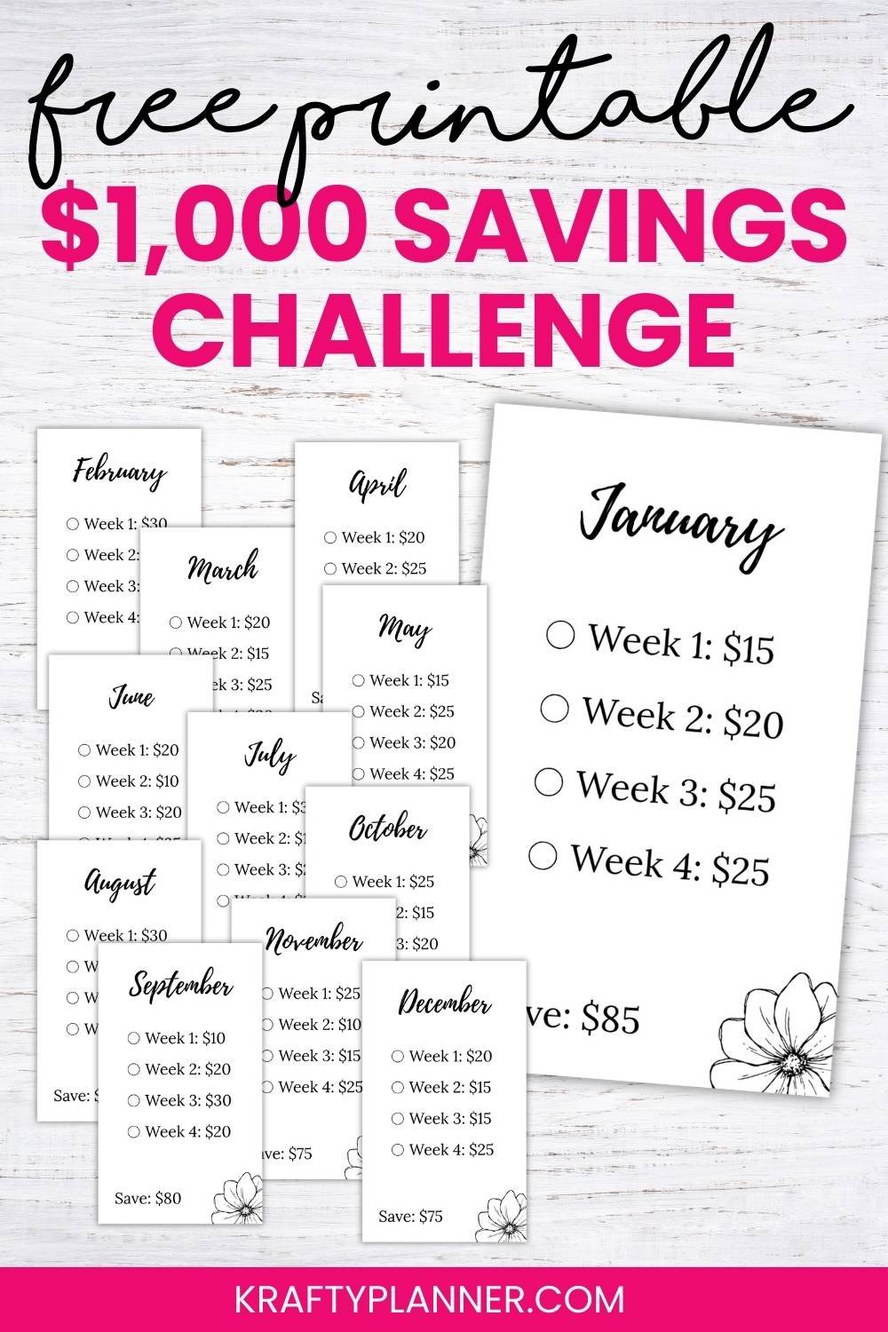 Reader Requested Week: $1,000 Savings Challenge Printable
