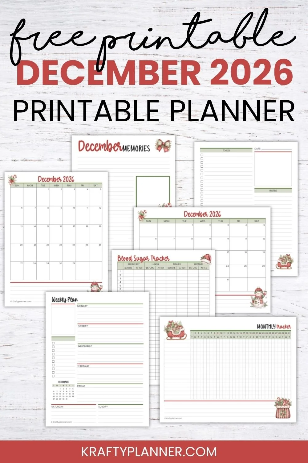 Free December 2026 Planner Printables: Cozy Holiday Collection