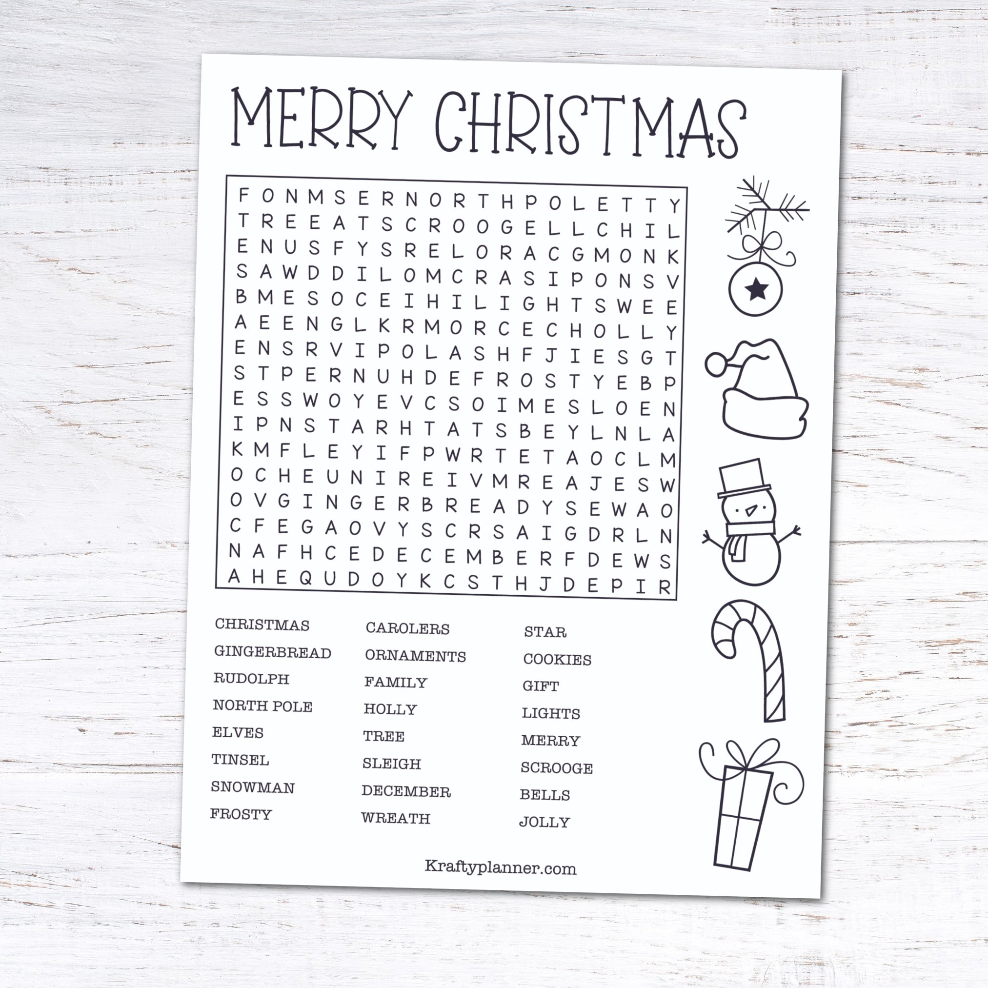 DAY 9: Christmas Word Search {12 Days of Free Christmas Printables} —  Krafty Planner