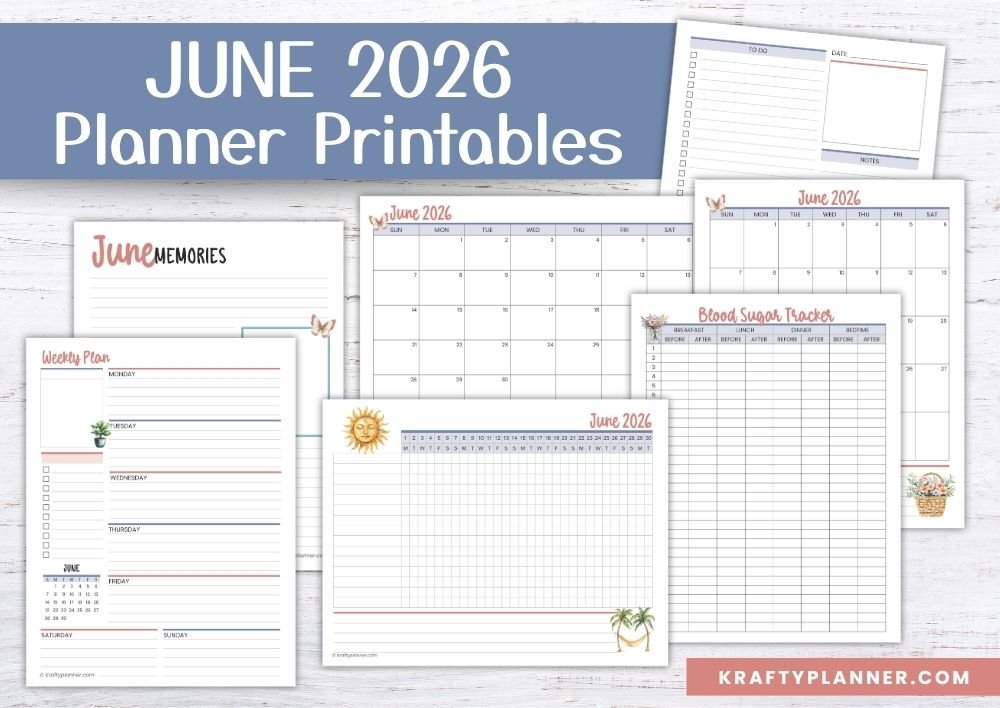 Free June 2026 Printable Planner Pages 