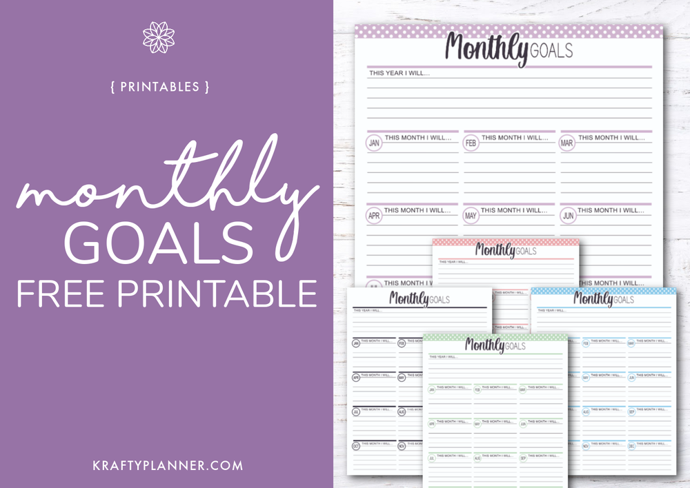 Monthly Goals Worksheet | Free Printable (Day 1) — Krafty Planner