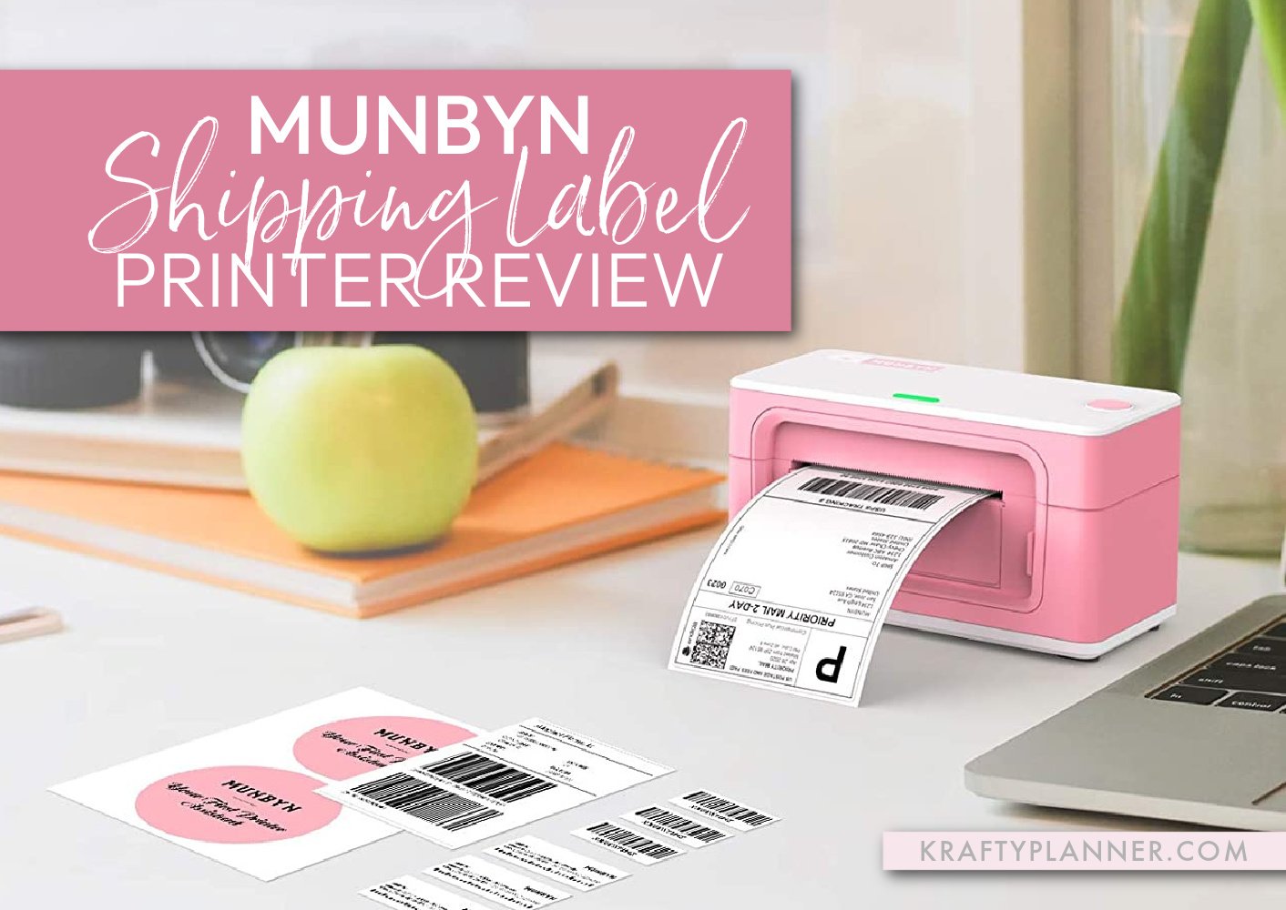 MUNBYN Thermal Shipping Label Printer with Black Postal Scale for