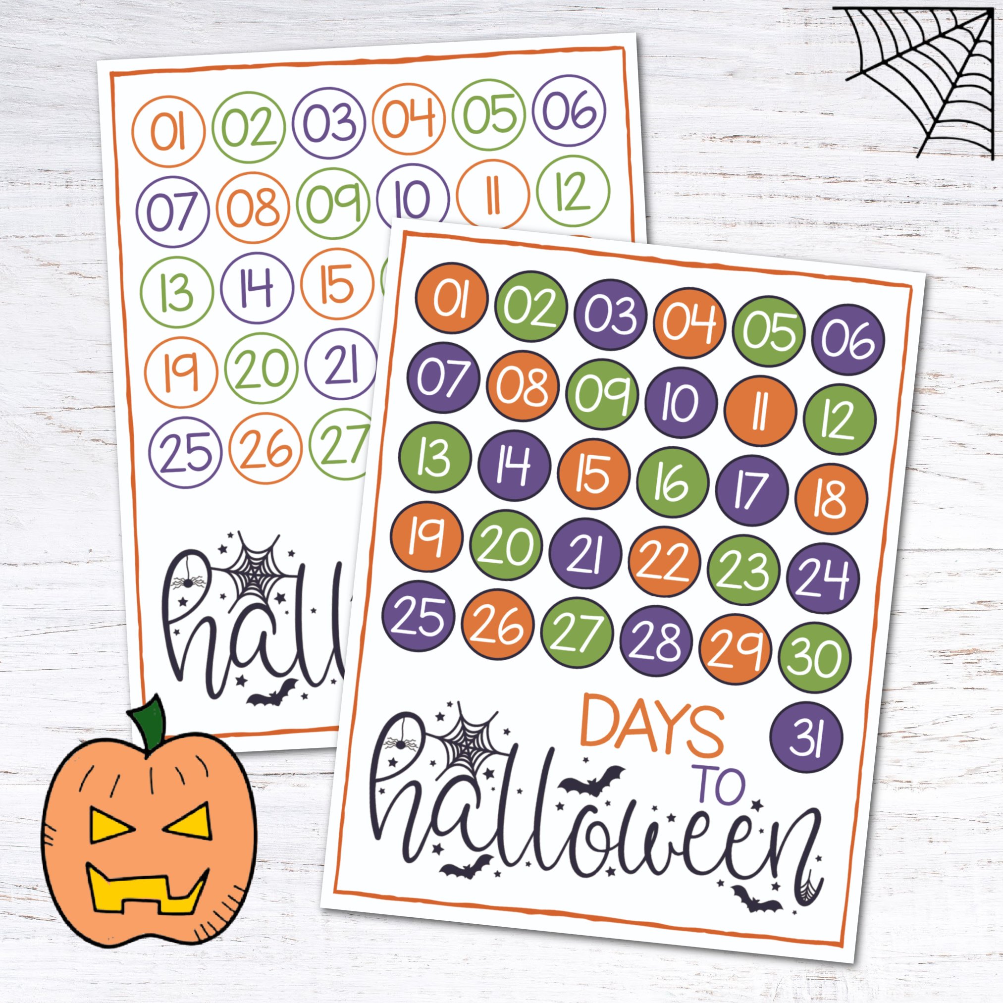 Halloween Countdown Calendar Free Printable