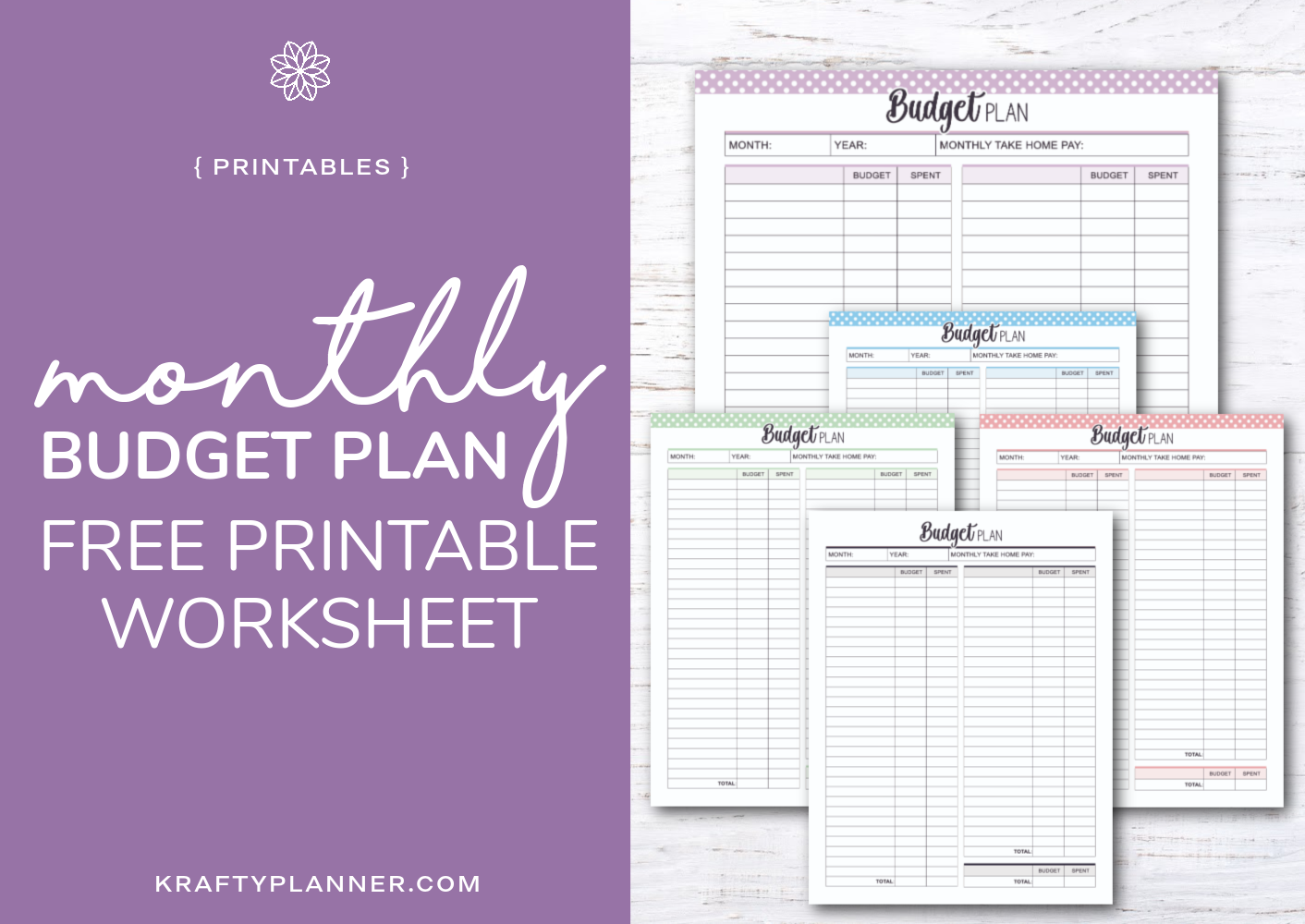 Monthly Budget Planner • The Printables