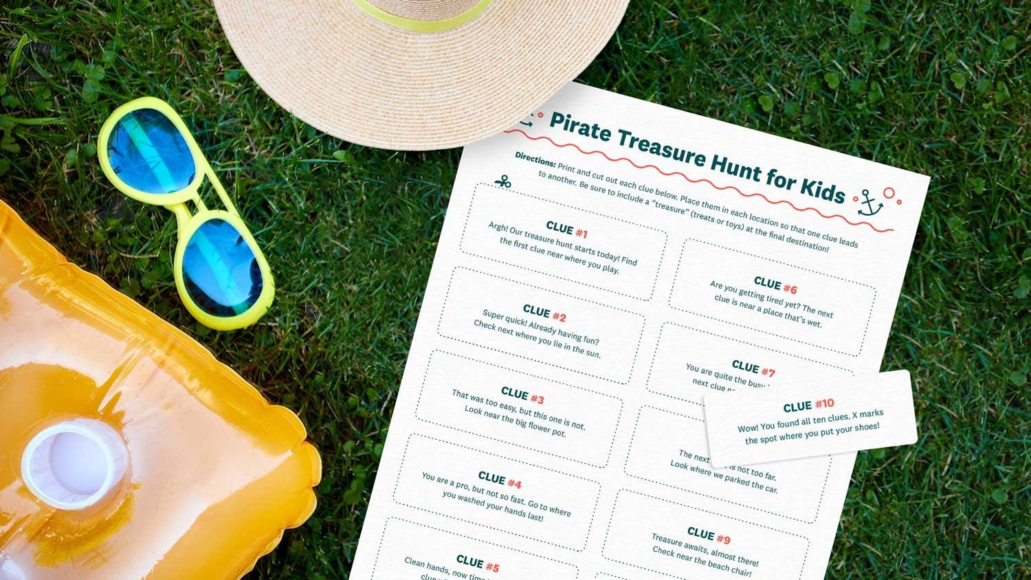Free Printable Pirate Treasure Hunt for Kids - 5 Beach Day Activities For Kids
