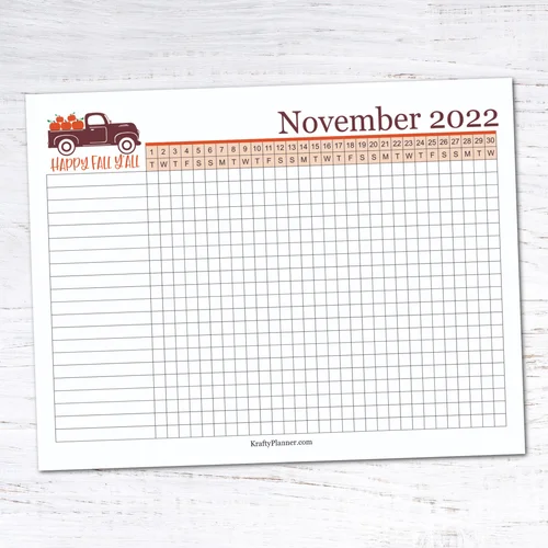 Free Printable November Habit Tracker — Krafty Planner