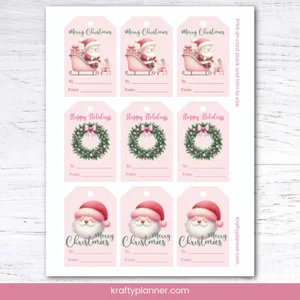 Pink Christmas Gift Tags - Free Printable — Krafty Planner