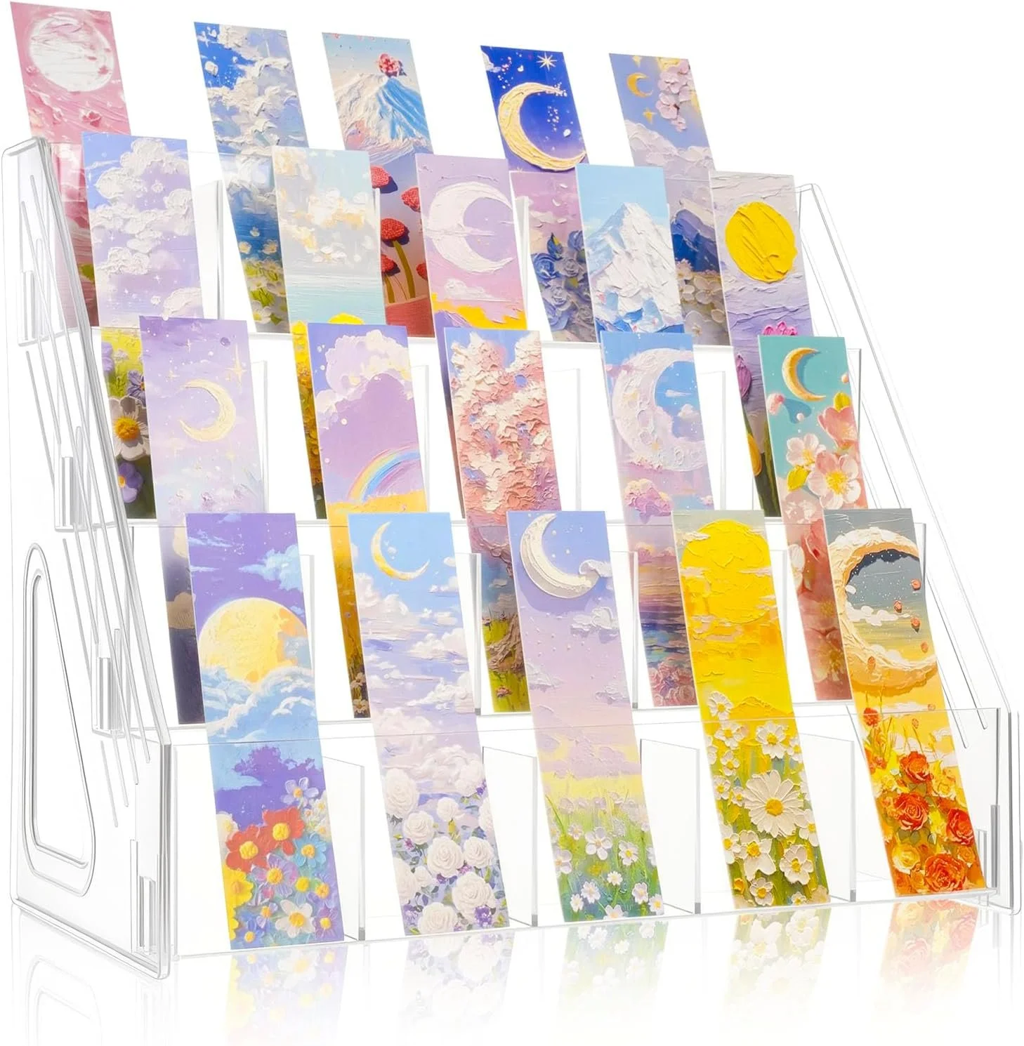 Acrylic Bookmark Display Stand with Dividers