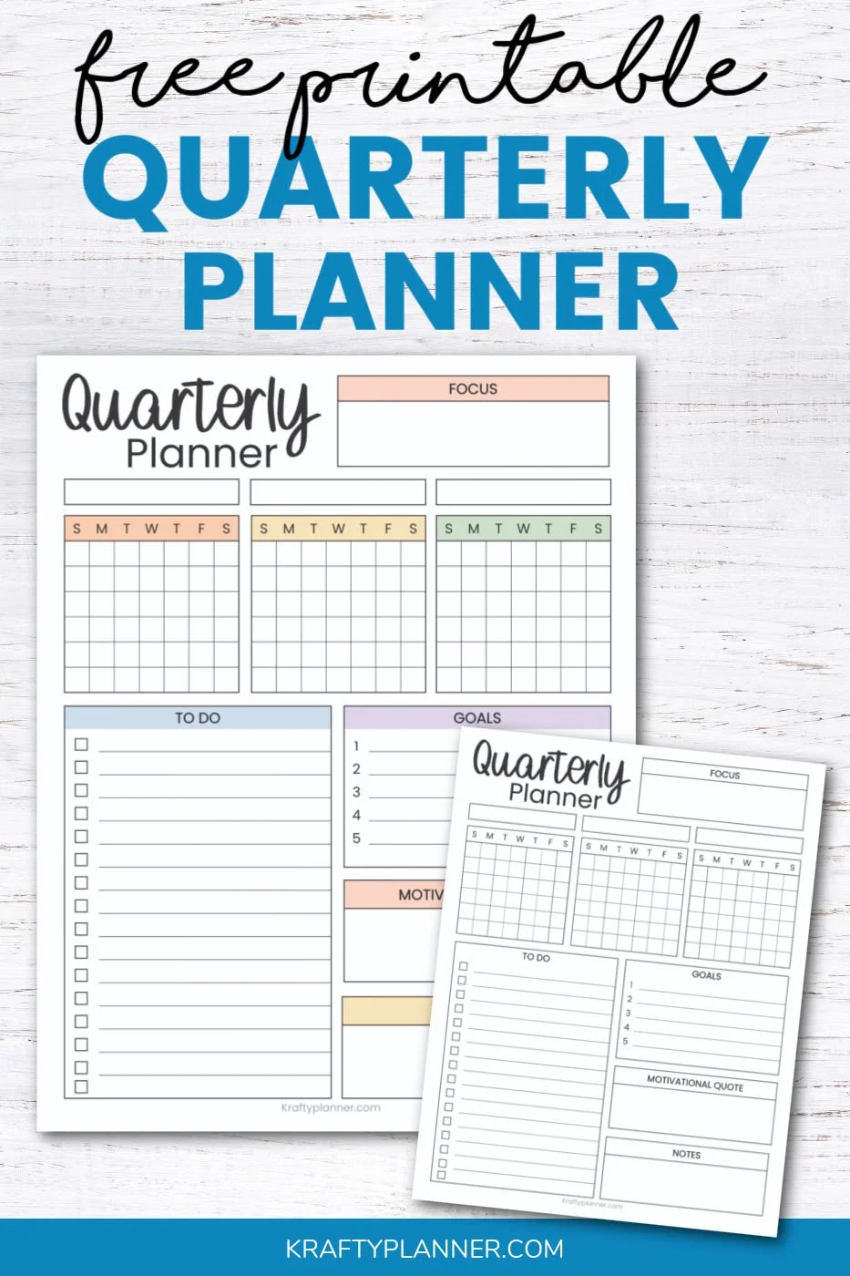 Get the Free Printable Quarterly Planner — Krafty Planner