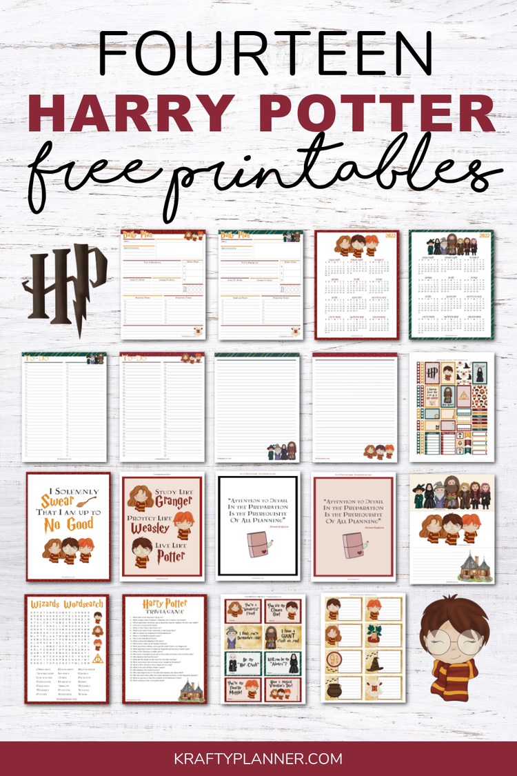 14 Harry Potter Free Printables — Krafty Planner