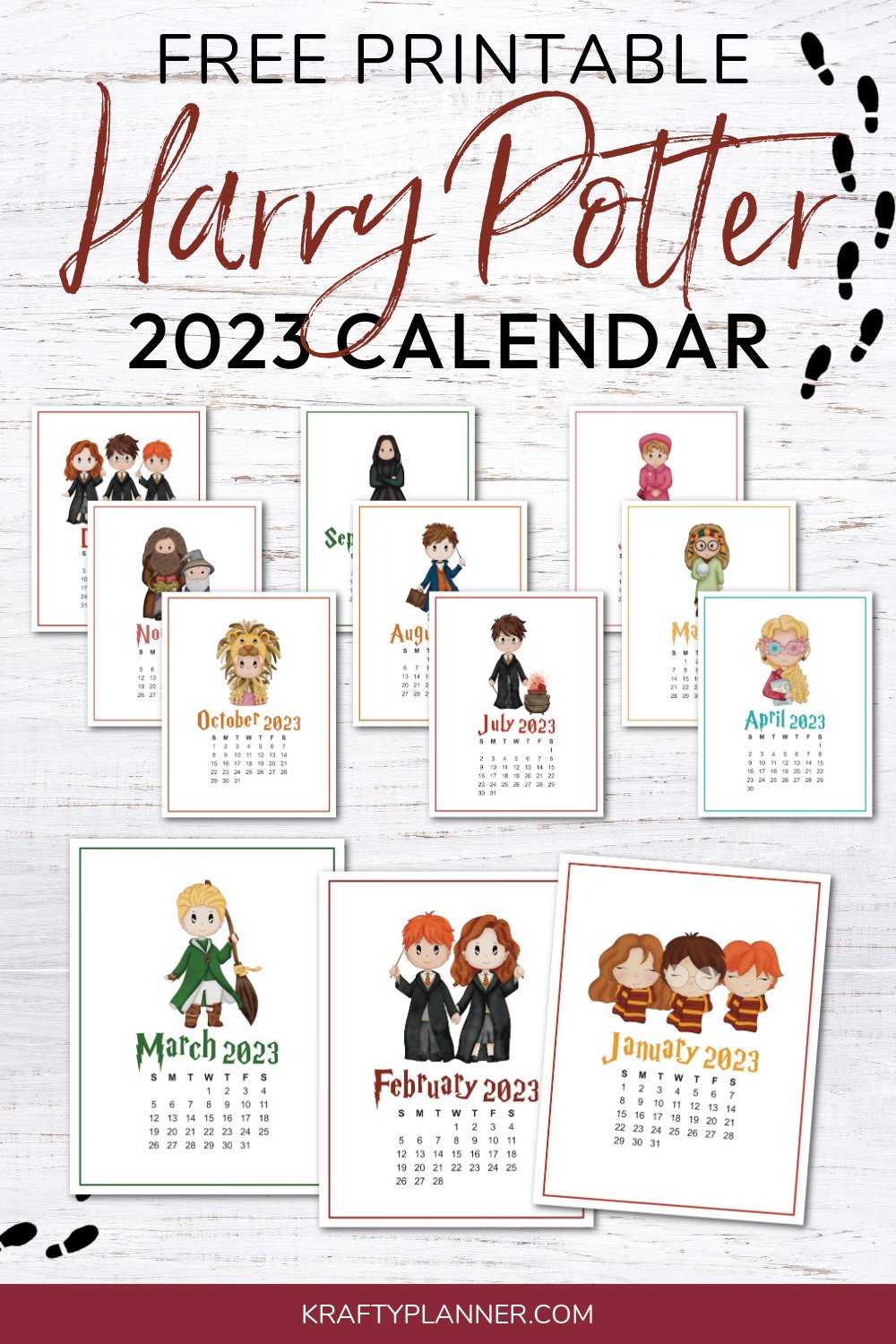 Free Printable Harry Potter 2023 Calendar