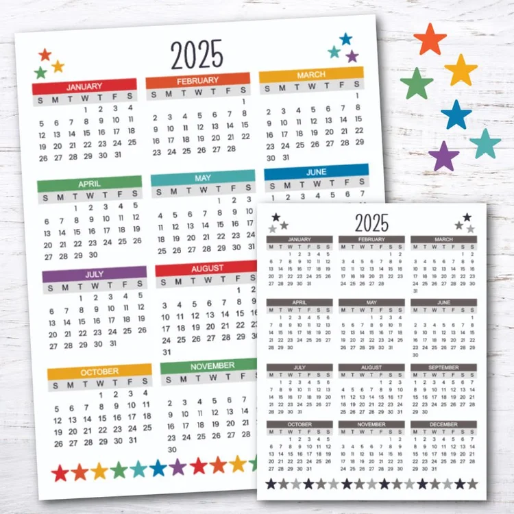 Free Printable 2025 Year-At-A-Glance — Krafty Planner