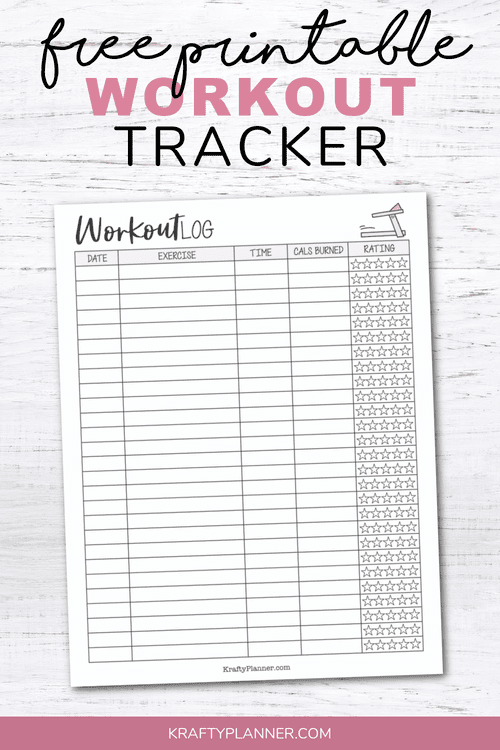 Free Printable Workout Tracker — Krafty Planner