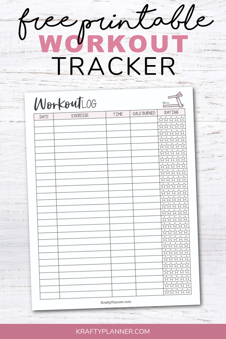 Free Printable Workout Tracker — Krafty Planner