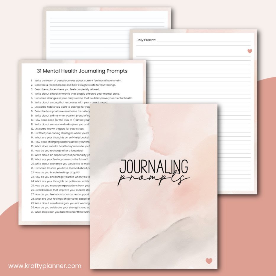 31 Mental Health Journaling Prompts Krafty Planner