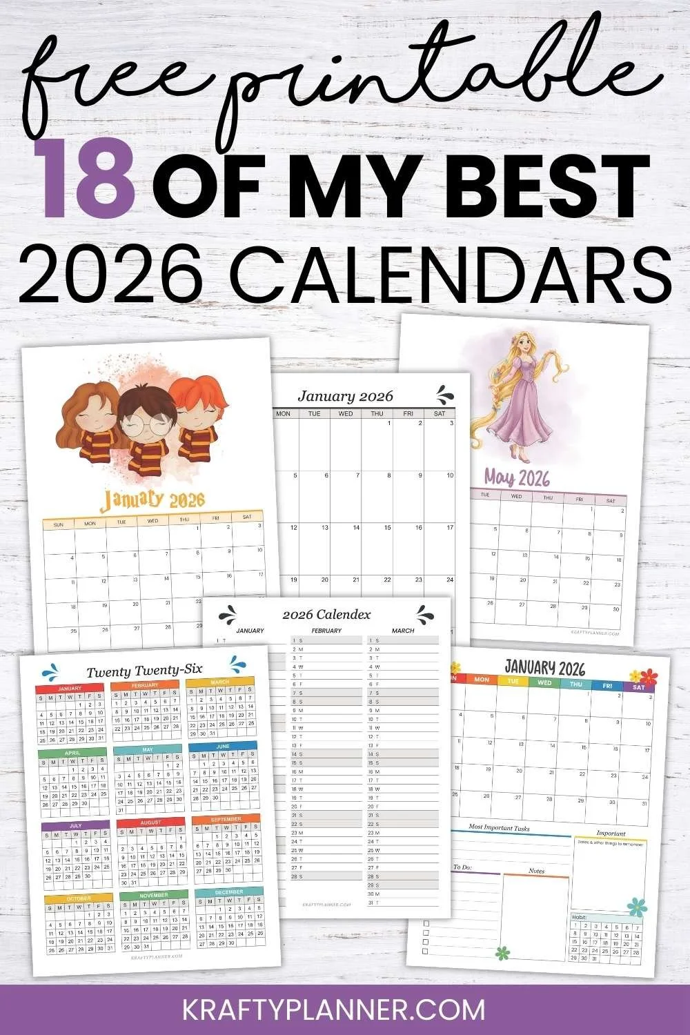 18 of My Best Free Printable 2026 Calendars