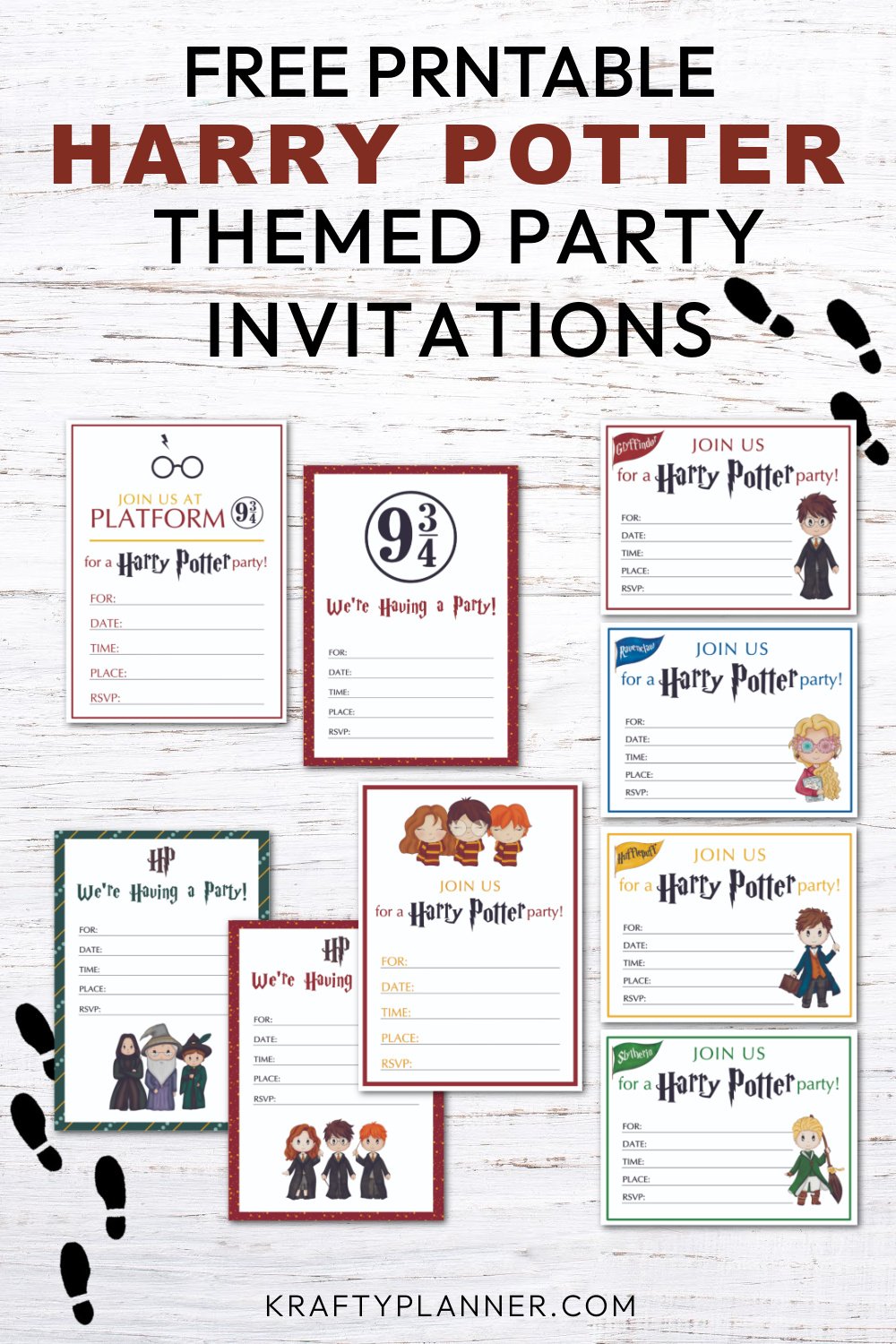 Free Printable Harry Potter Themed Party Invitations
