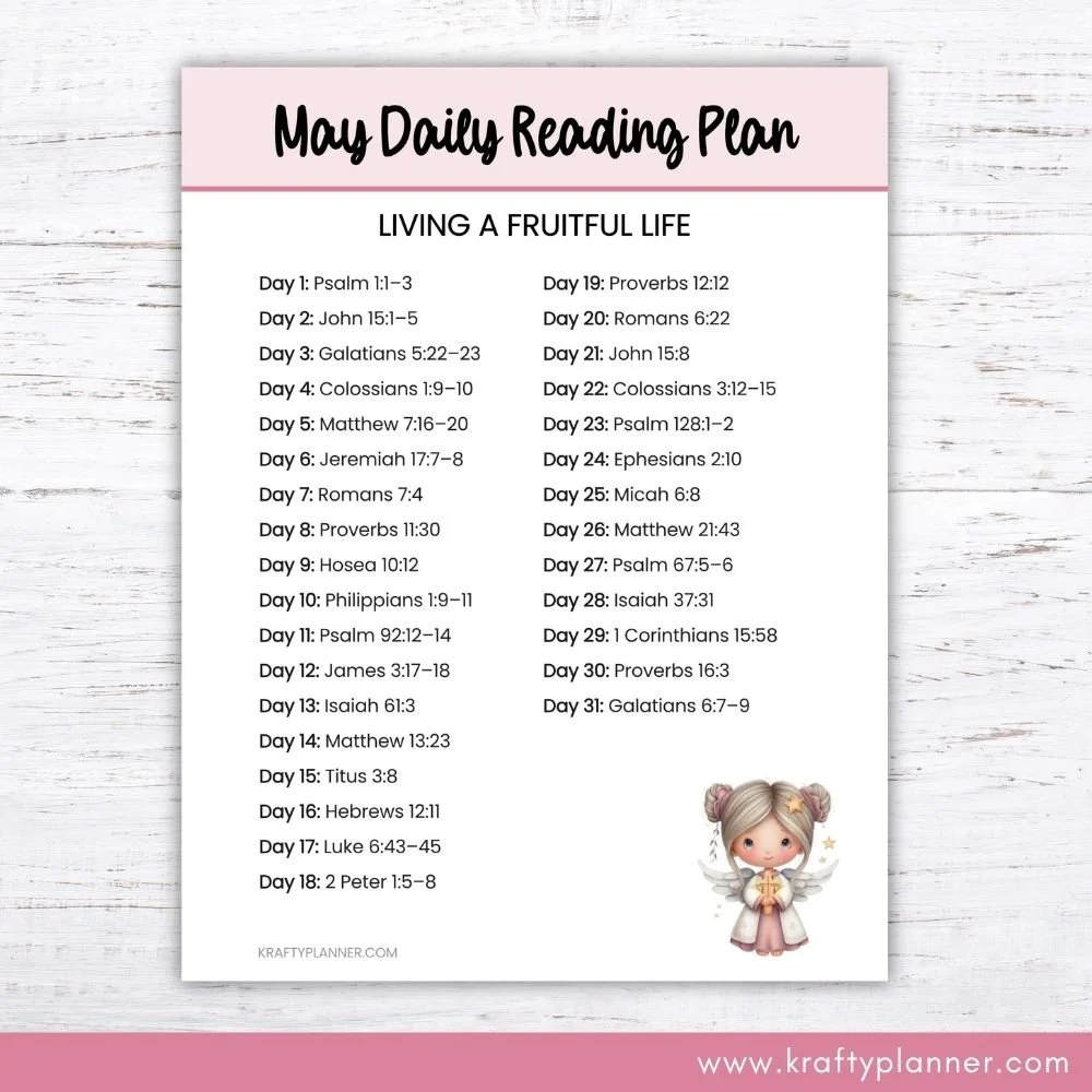 May Daily Reading Plan: Living a Fruitful Life (Free Printable)