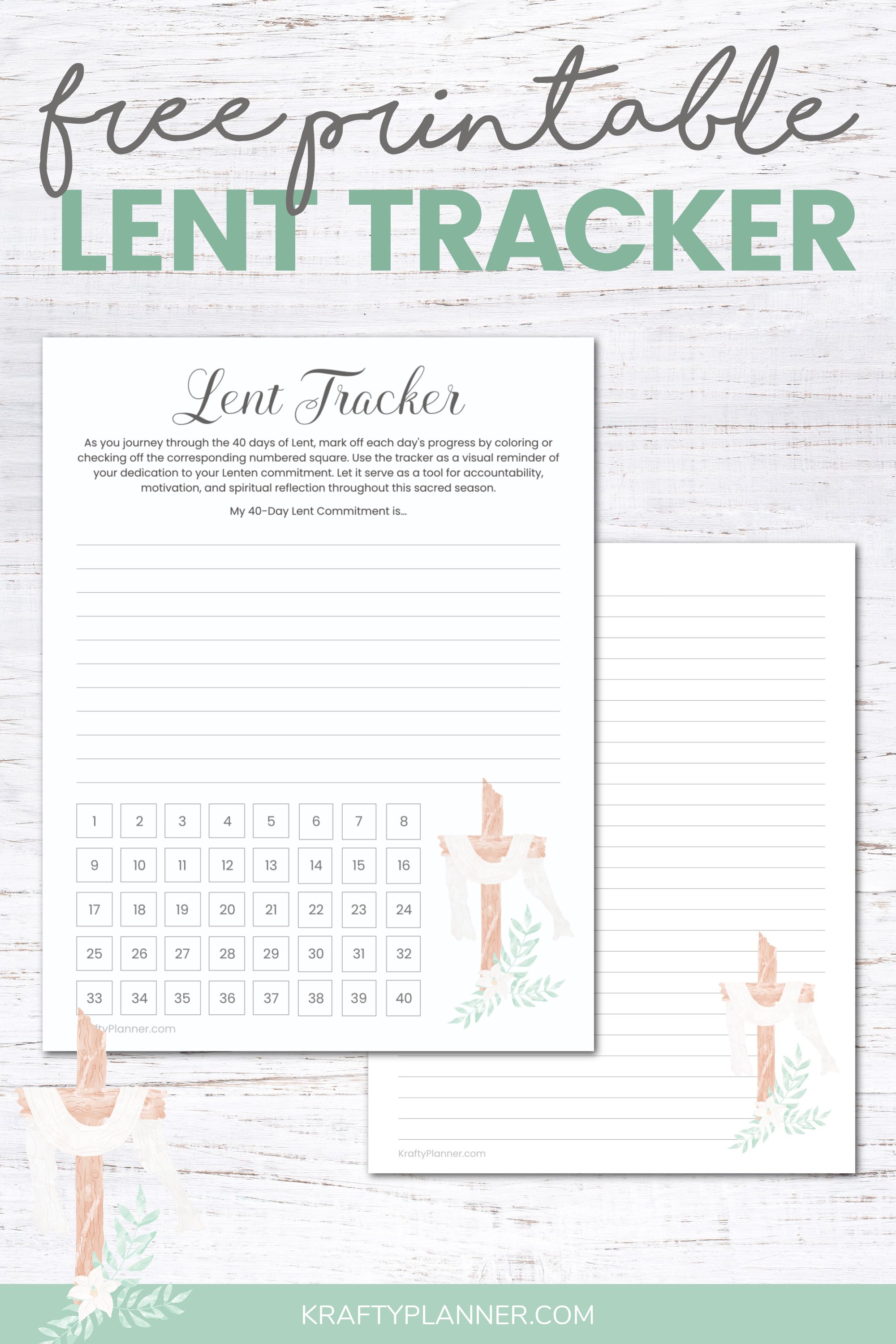 Free Printable Lent Tracker and Journal Page