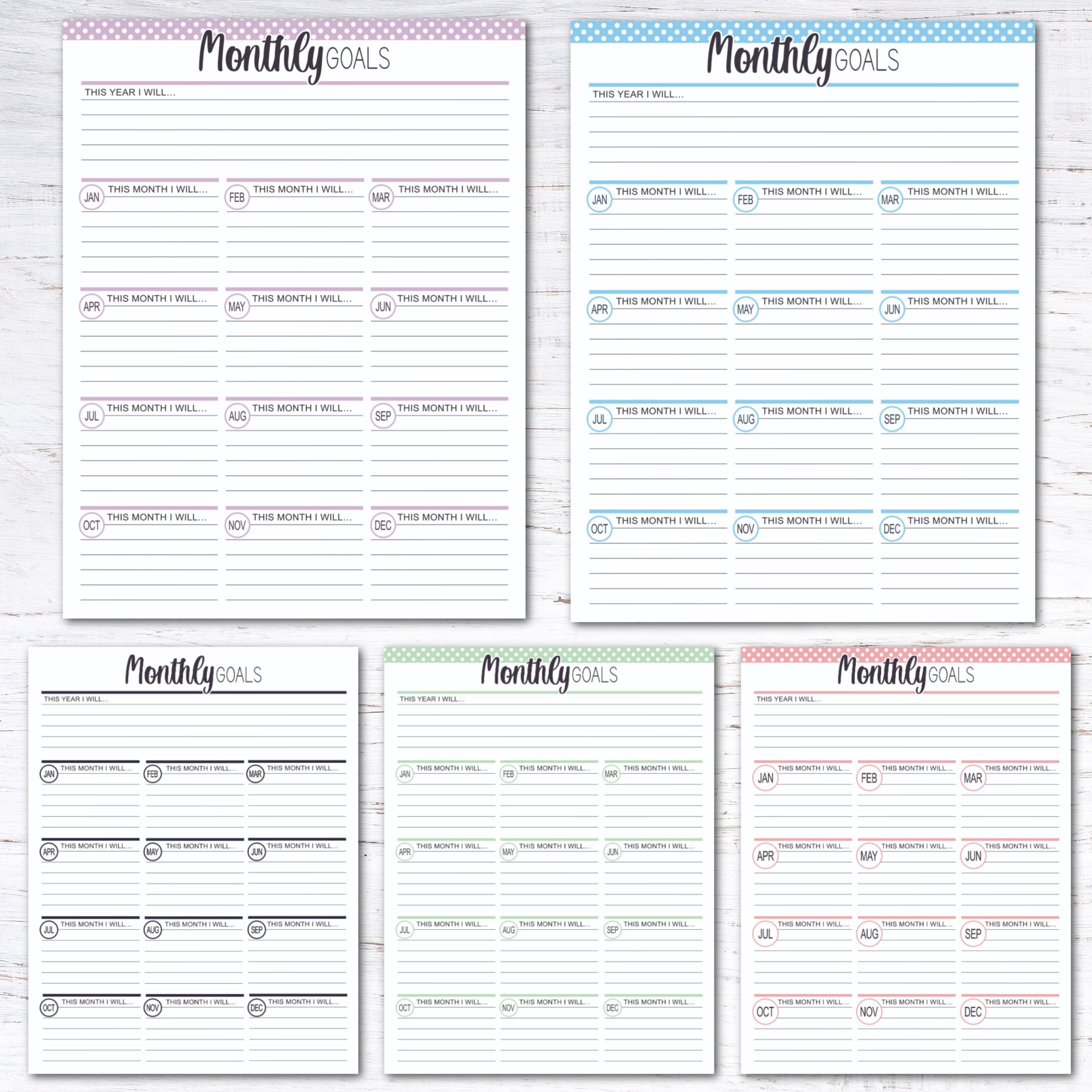 Monthly Goals Free Printable (Day 1)