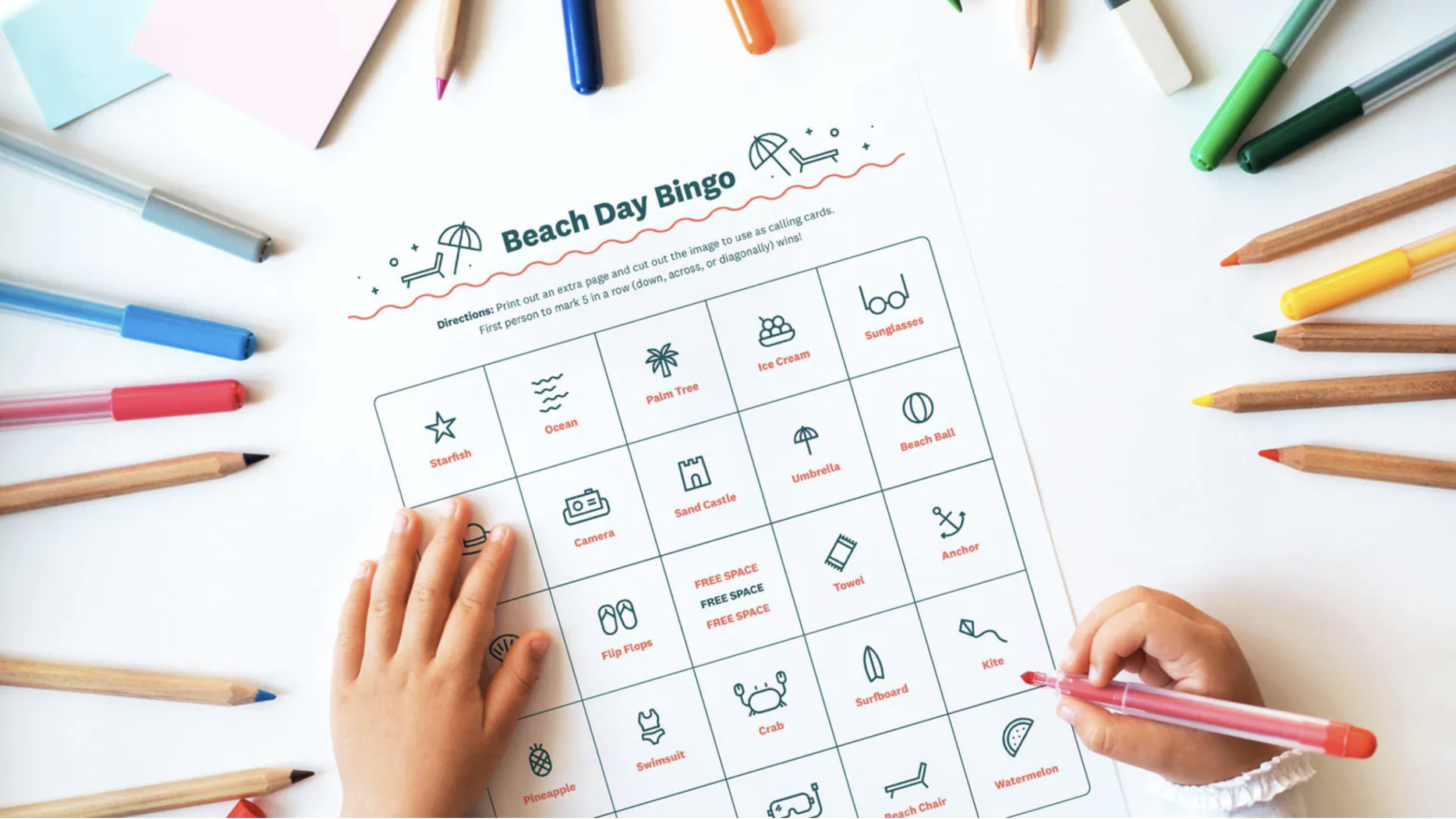 Free Printable Beach Day Bingo - 5 Beach Day Activities For Kids