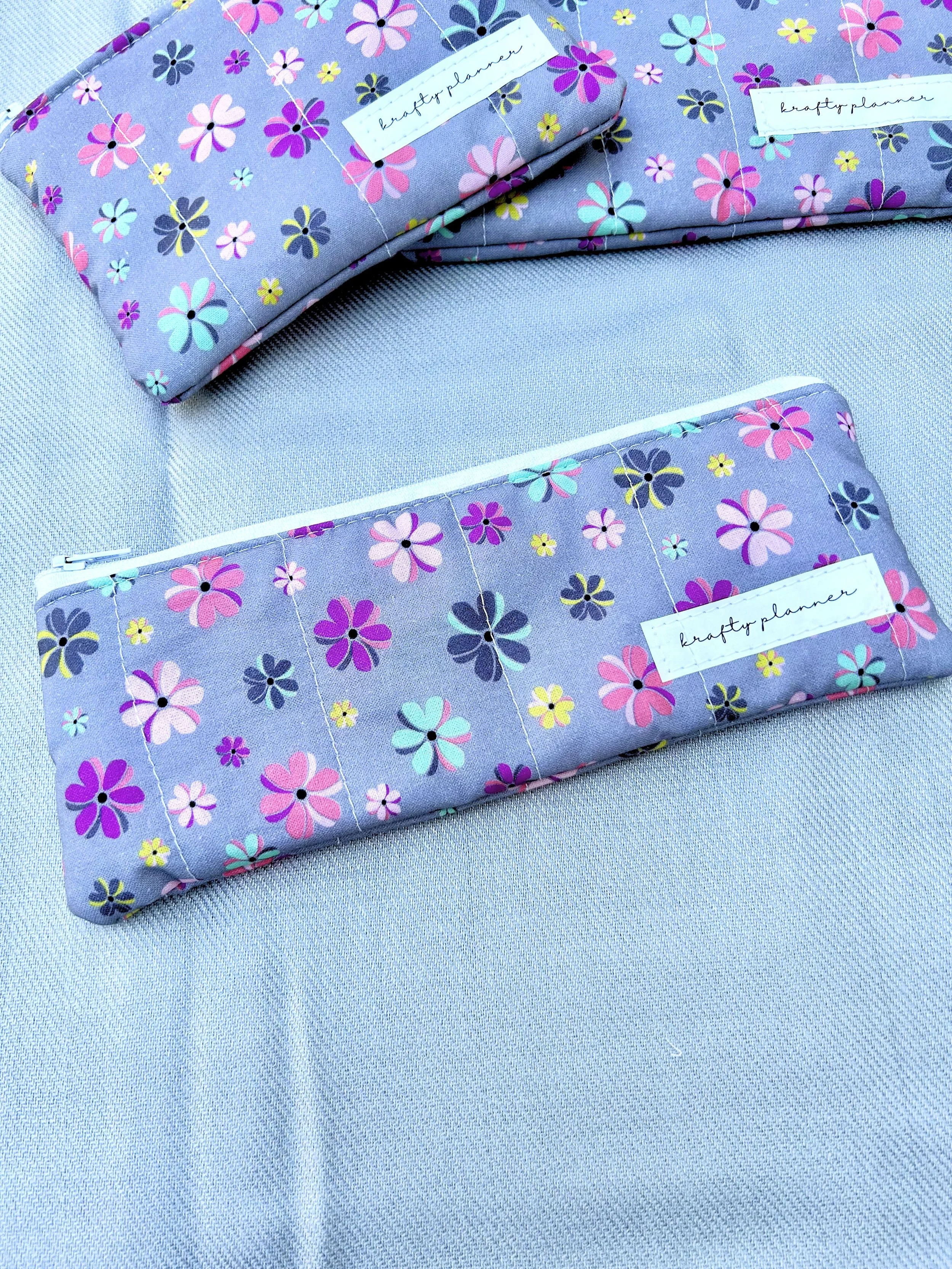 Blossom Breeze Small Pencil Case | Quilted Zipper Pouch