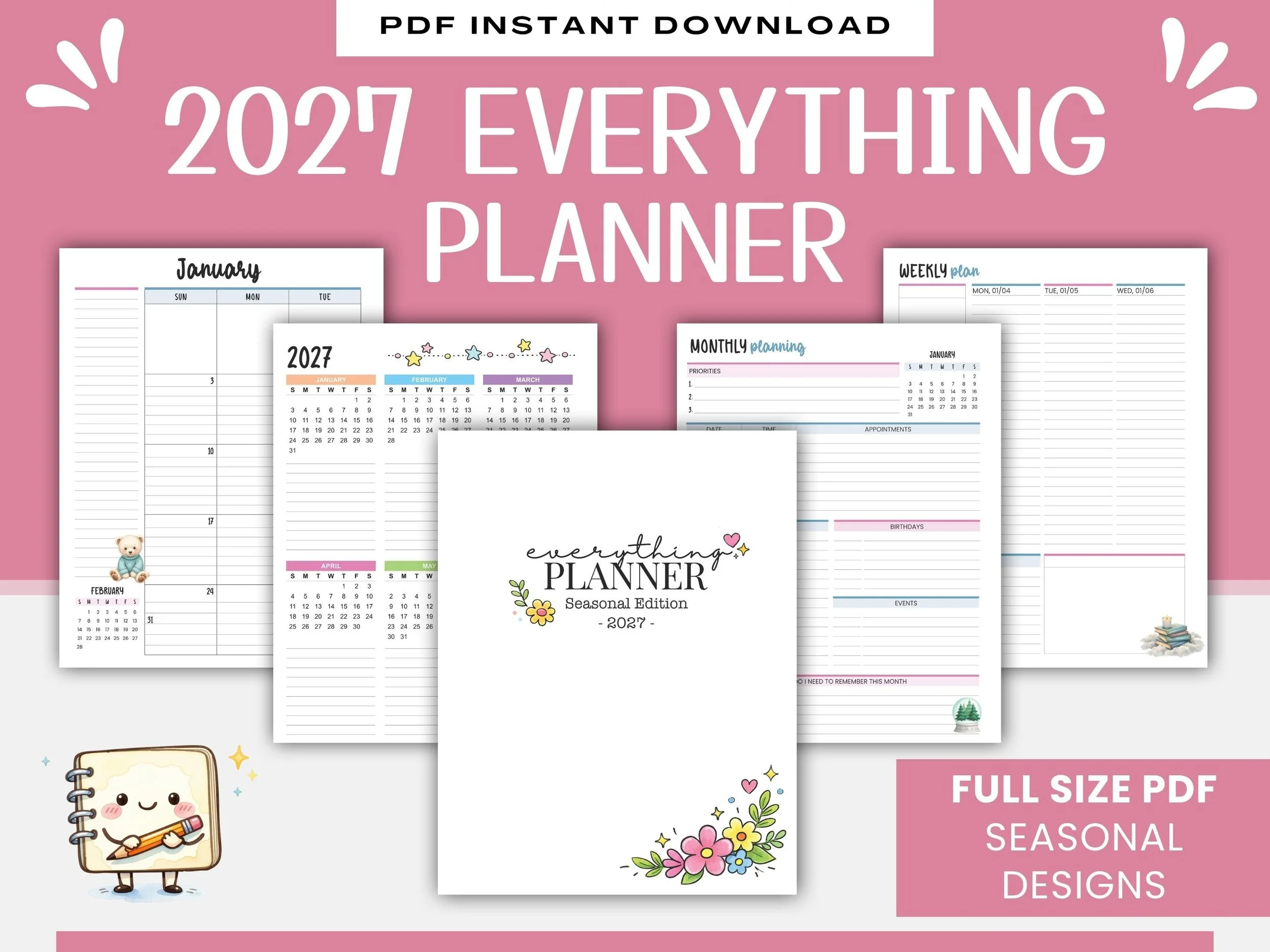 Printable 2027 Everything Planner | Seasonal Edition