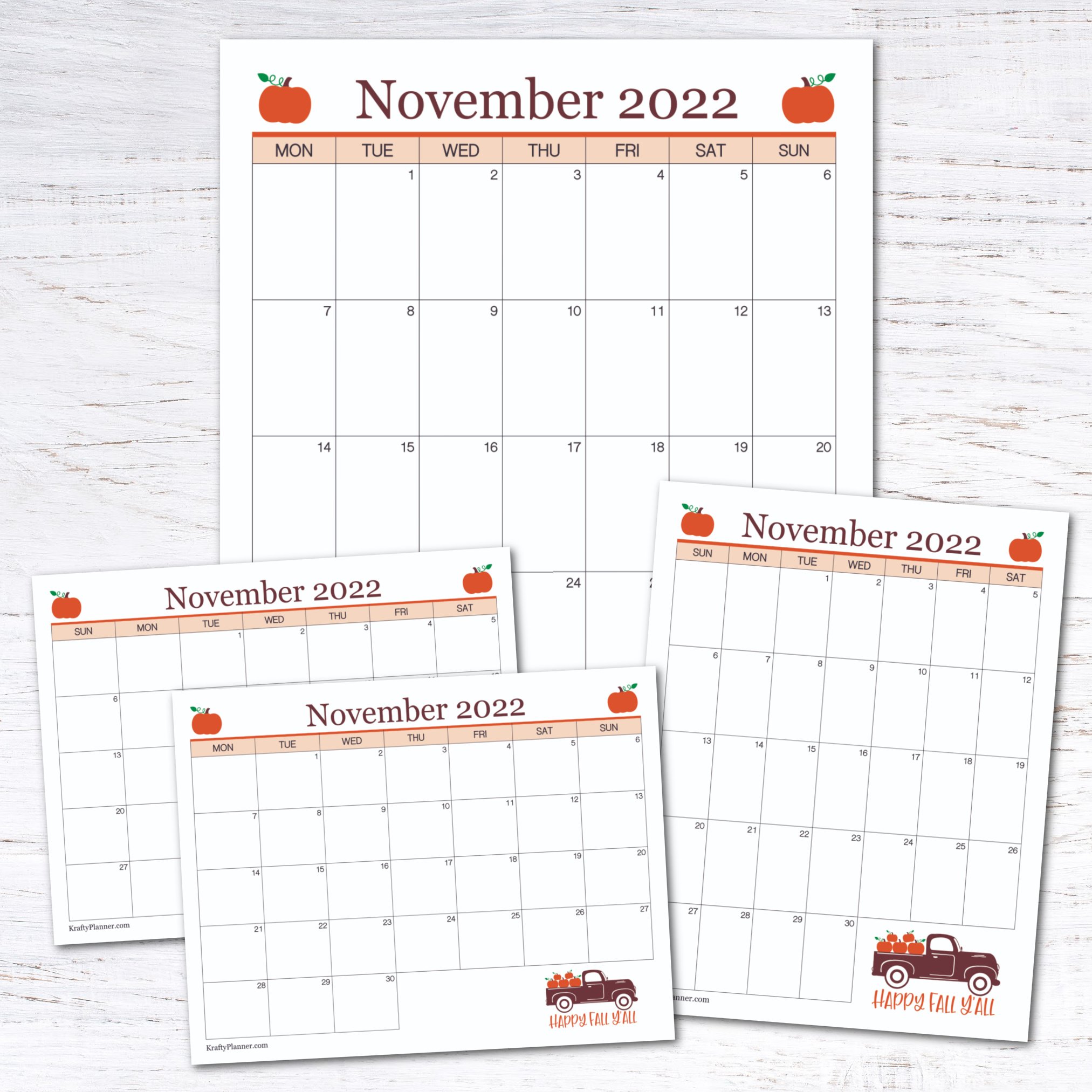 Free Printable November 2022 Calendar — Krafty Planner