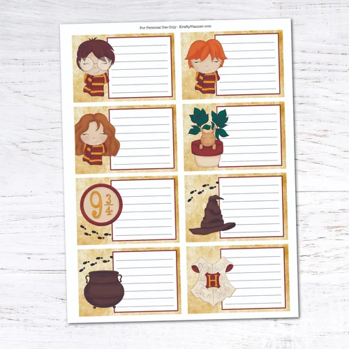 Day 11: Free Printable Harry Potter Editable Note Cards — Krafty Planner